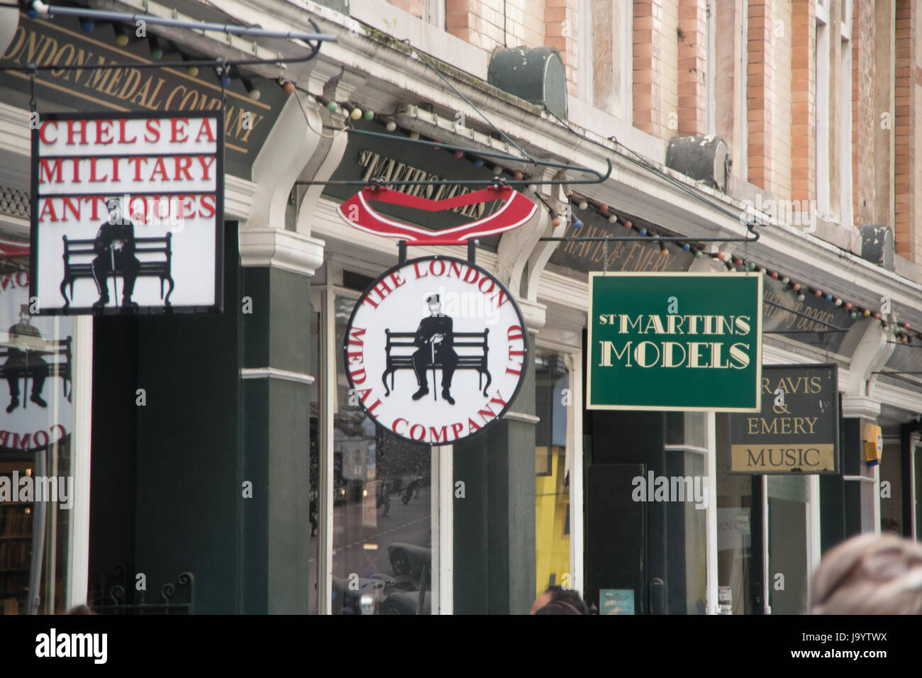 Shops on St. Martin's Lane in Covent Garden Central London Stock Photo