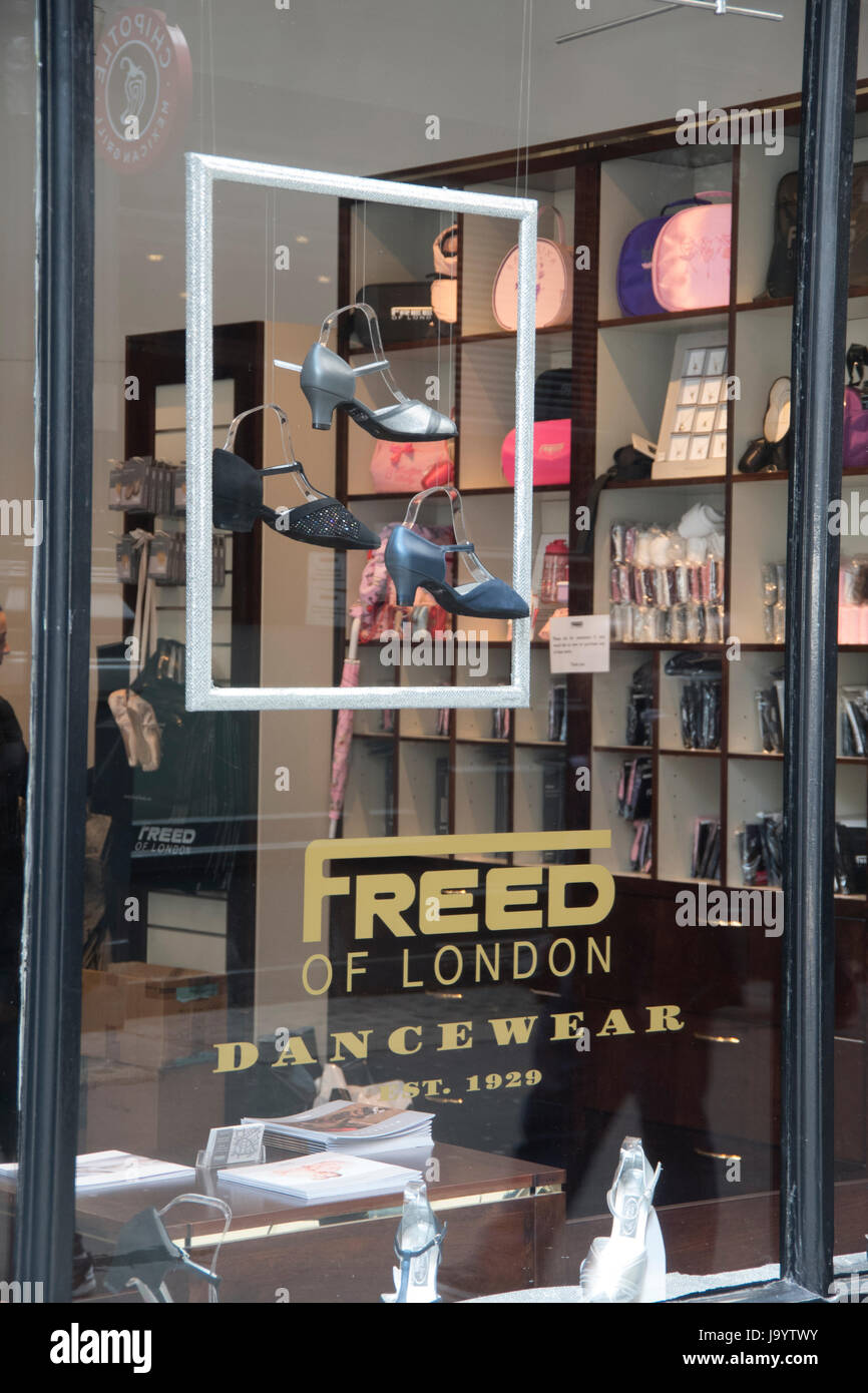Shops on St. Martin's Lane in Covent Garden Central London Stock Photo