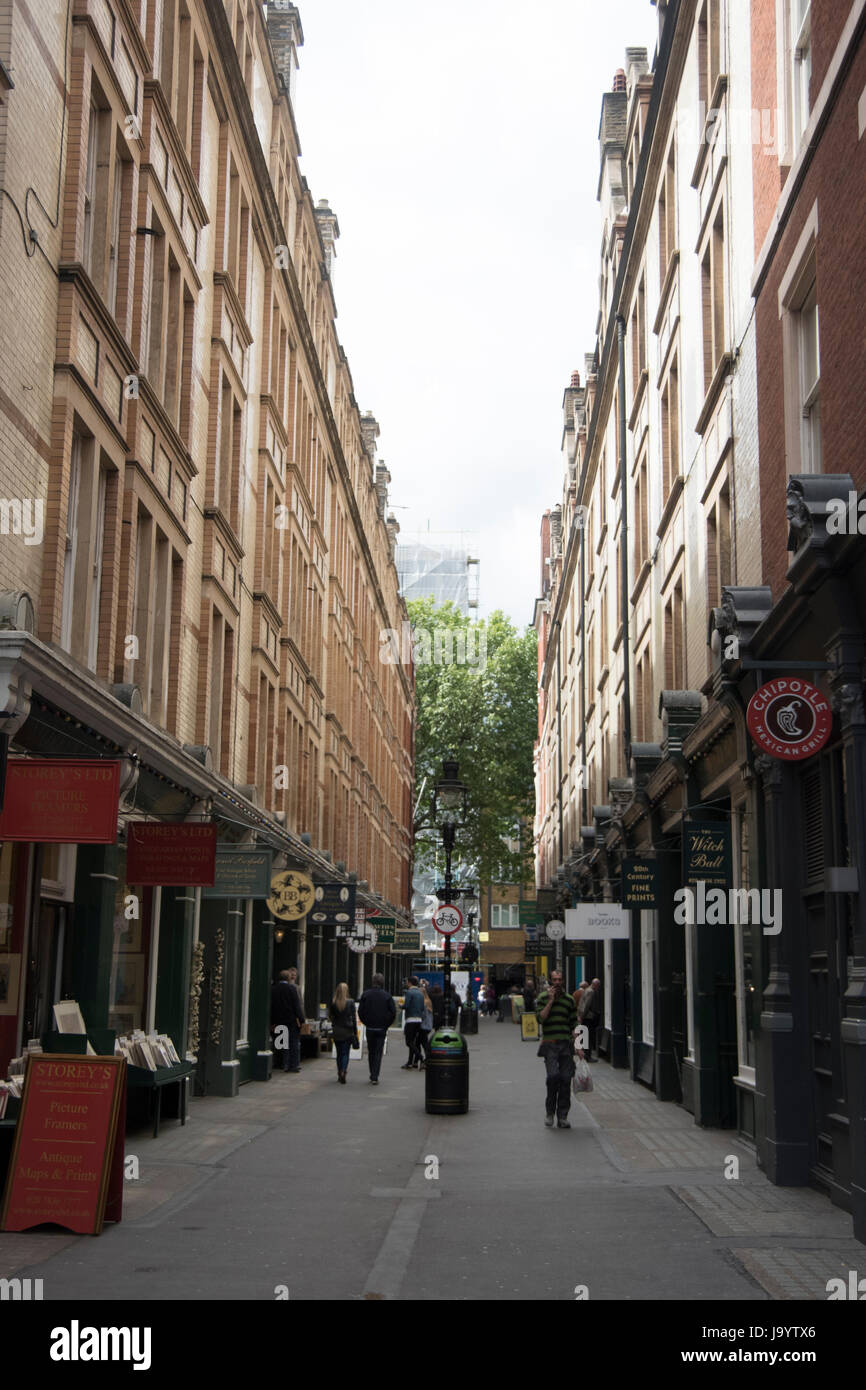 Shops on St. Martin's Lane in Covent Garden Central London Stock Photo