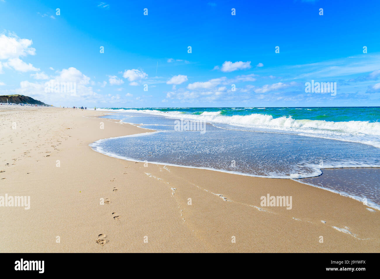 Beautiful sea waves on Kampen beach on sunny summer day, Sylt island, North Sea, Germany Stock Photo
