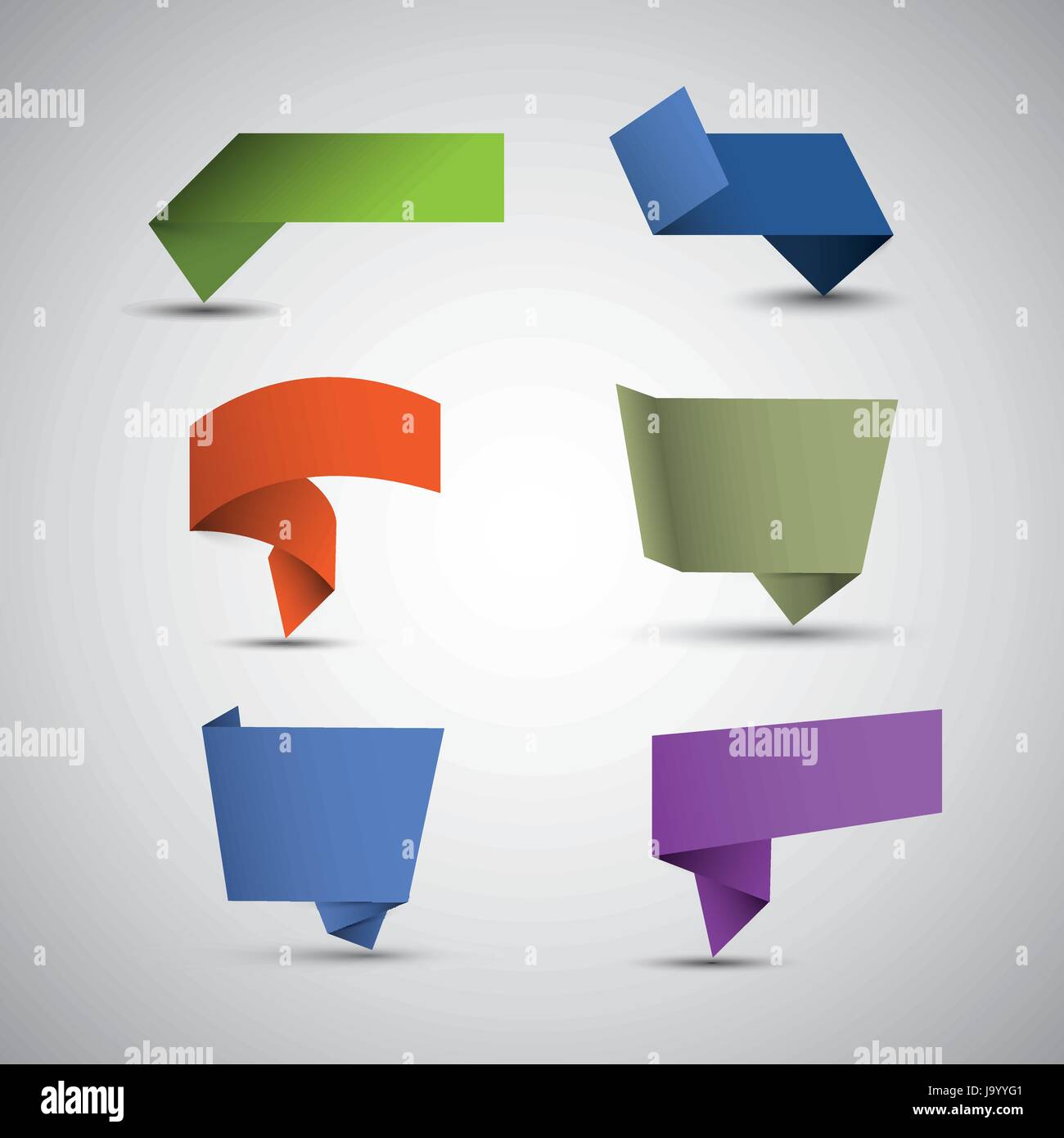 Set of Colorful Origami Speech Bubbles - Illustration in Freely ...