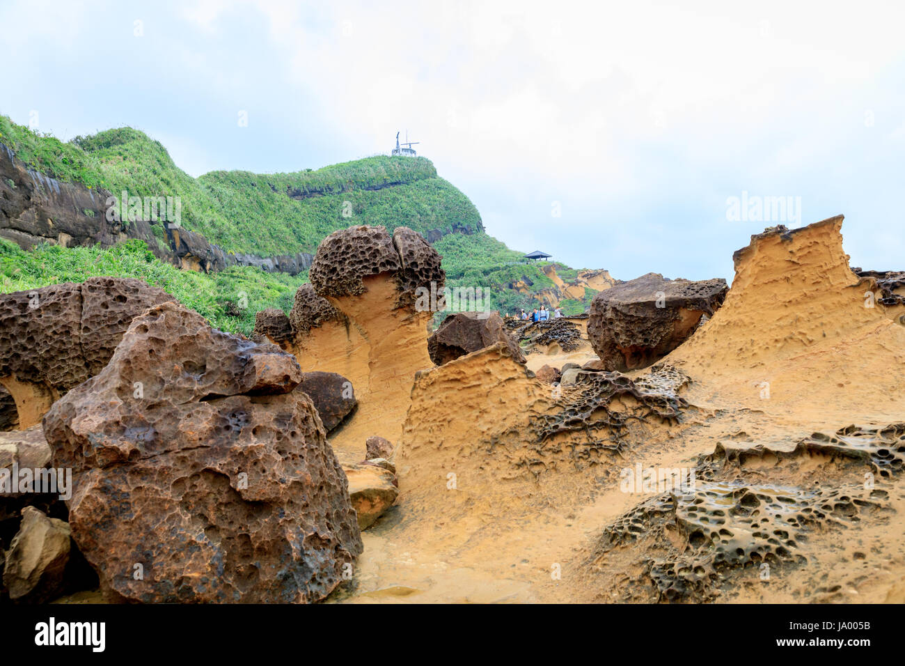 Taiwan Rocks May 25, 2016 Natural rock formation at Yehliu Geopark in New Taipei ...