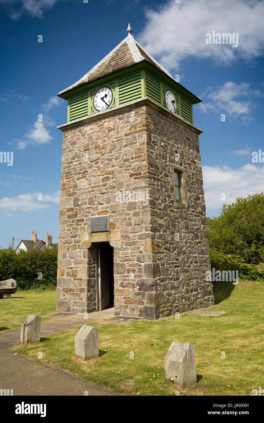 UK, Wales, Pembrokeshire, Marloes, 1904 William 4th Baron Kensington memorial clock tower Stock Photo