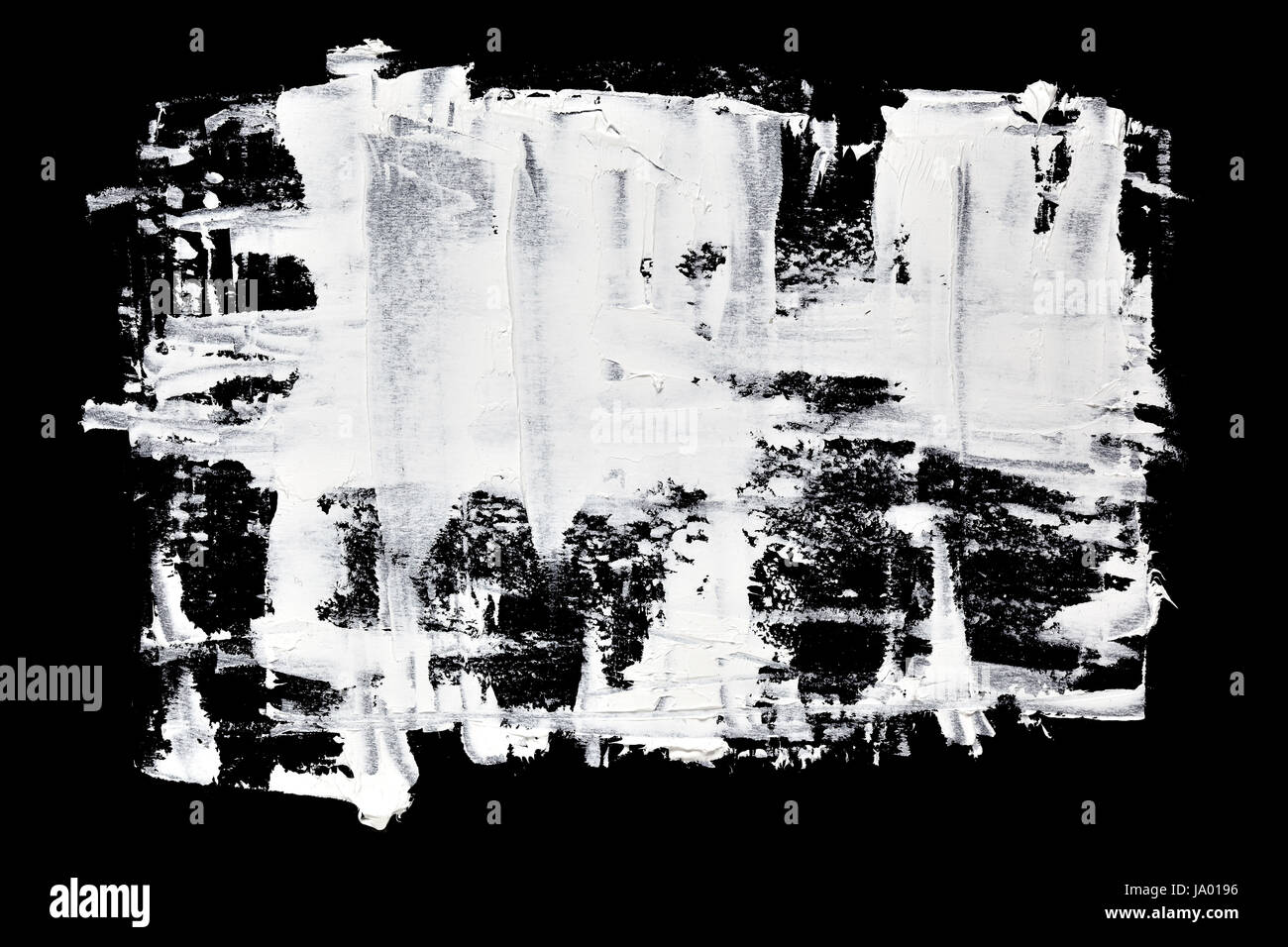 Grunge brush strokes of white oil paint - abstract background Stock ...