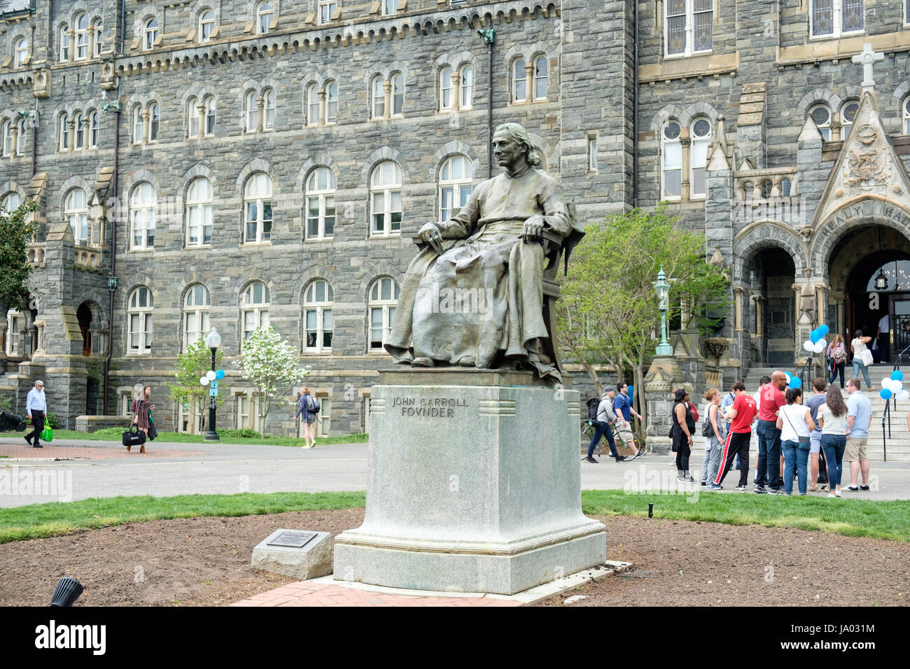 Statue of John Carroll, founder of Georgetown University, Georgetown, Washington, DC, USA Stock Photo