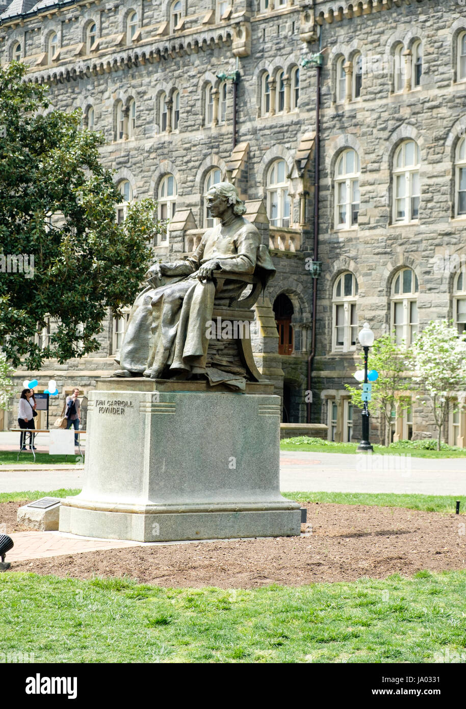 Statue of John Carroll, founder of Georgetown University, Georgetown, Washington, DC, USA Stock Photo