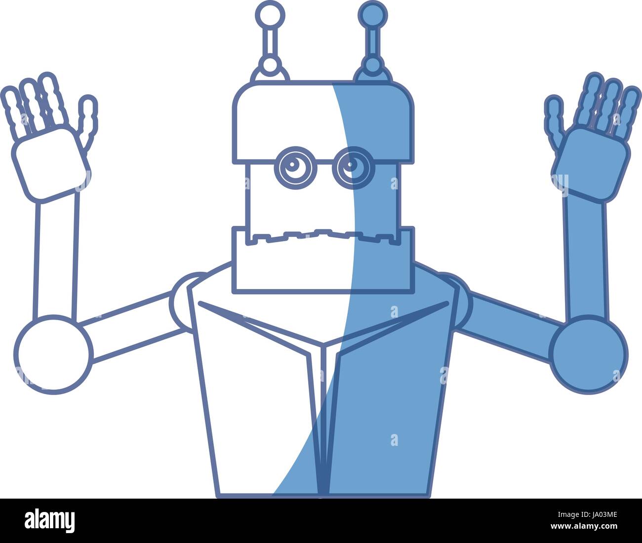 Friendly robot blue white hi-res stock photography and images - Alamy