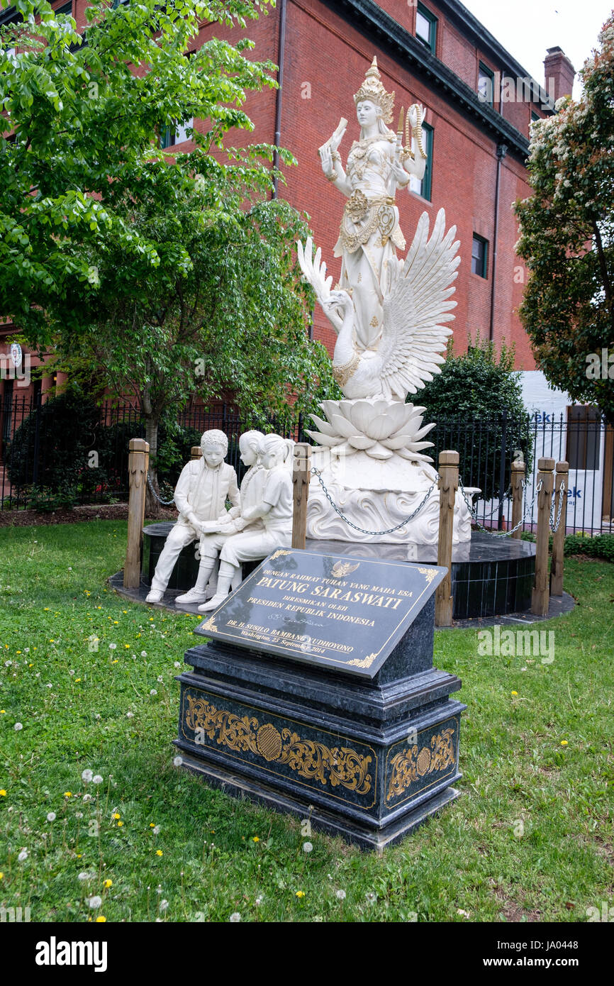 Statue in garden of Indonesian embassy, Washington DC, USA Stock Photo