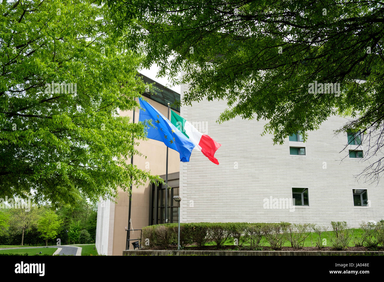 Italian embassy building, 3000 Whitehaven Street NW, Washington DC, USA Stock Photo