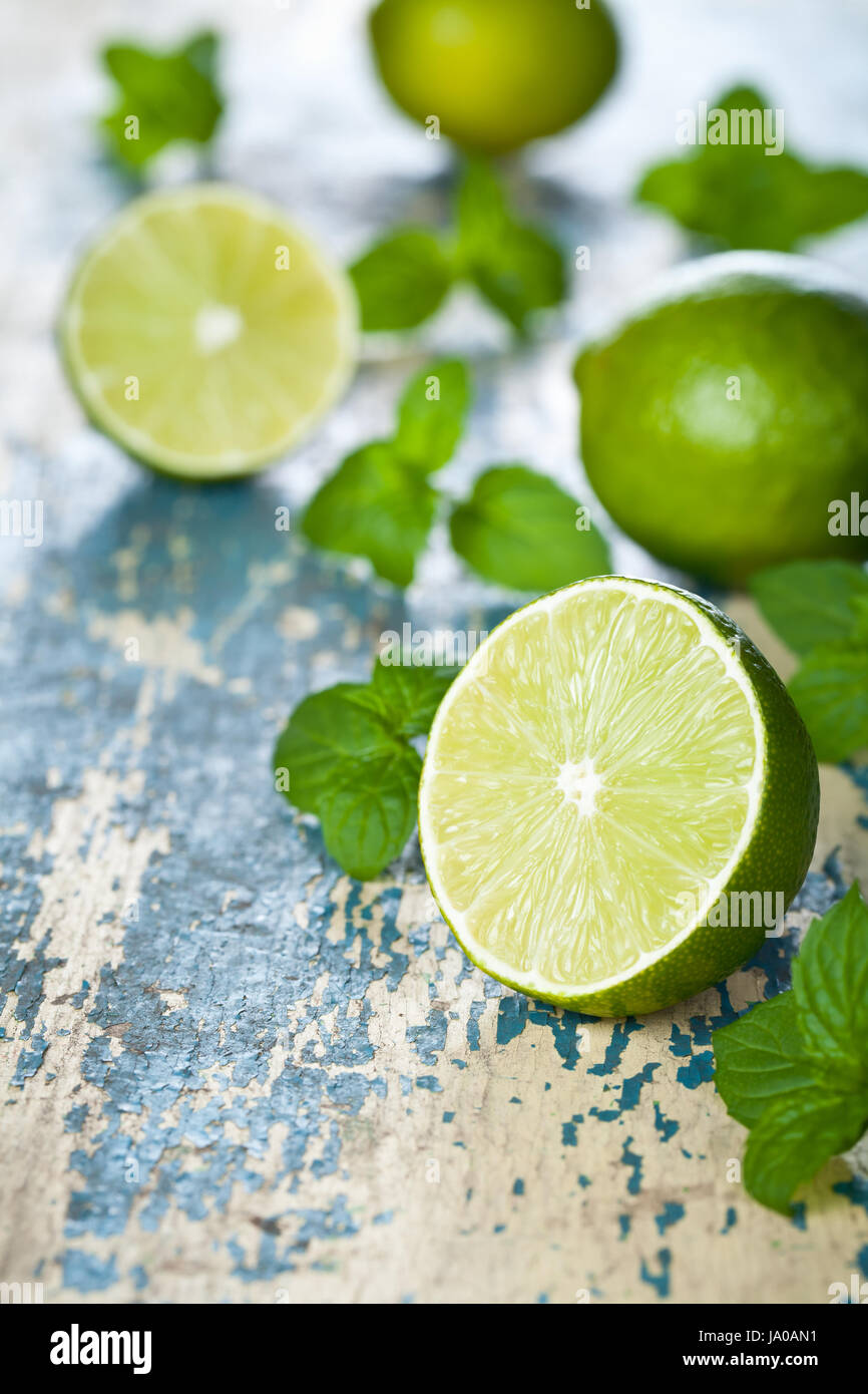 wood, fruit, mint, lemon, citron, citrus, lime, backdrop, background