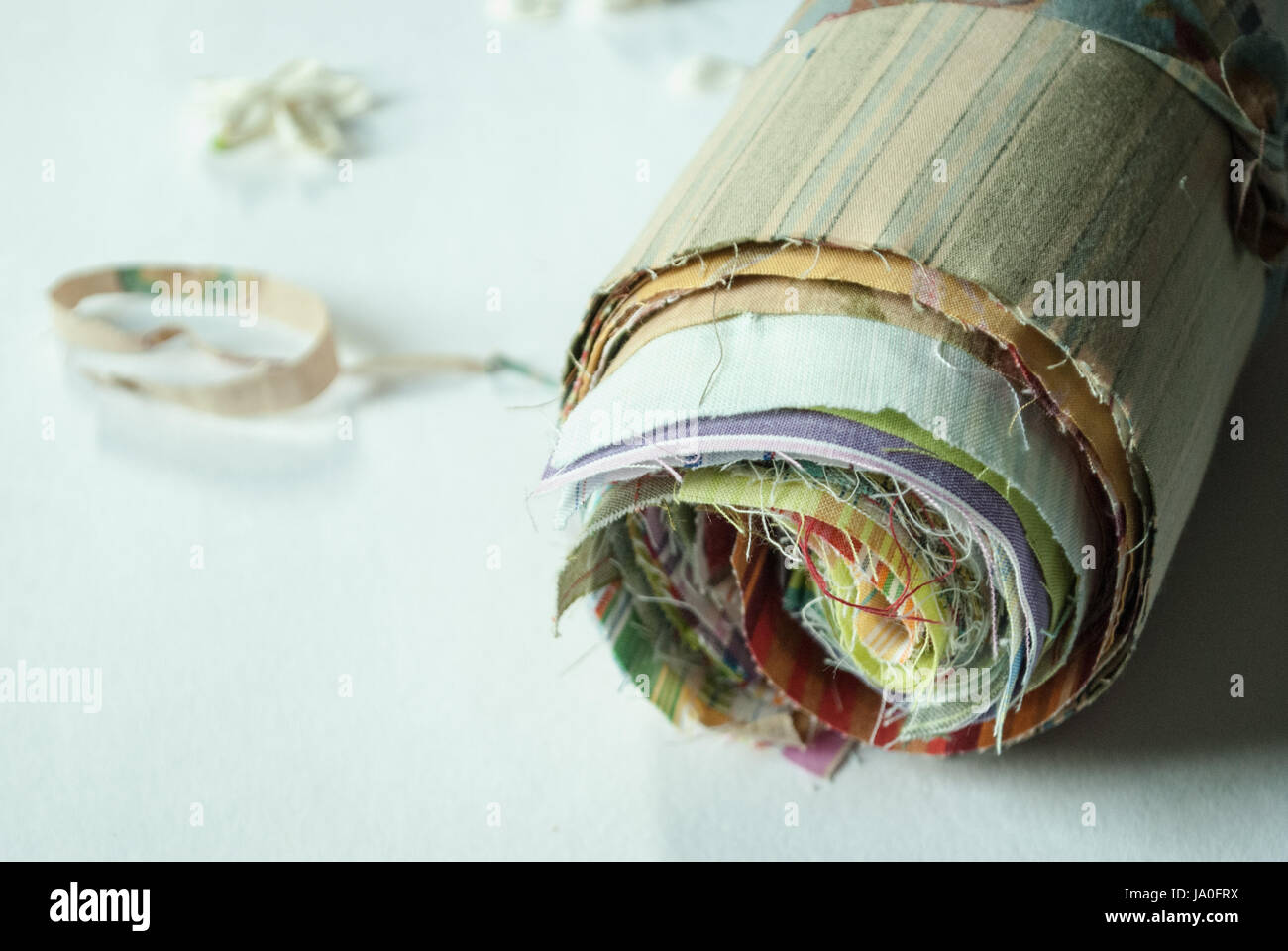 Multiple fabric sheet roll Stock Photo Alamy