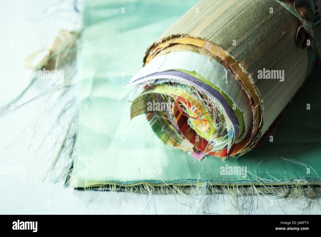 Multiple fabric sheet roll Stock Photo Alamy