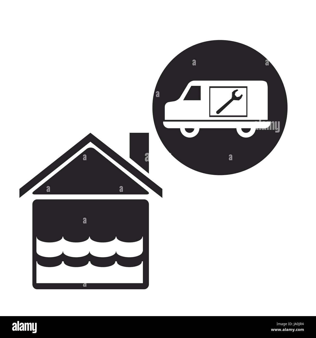 Black silhouette flooded house icon hi-res stock photography and images ...