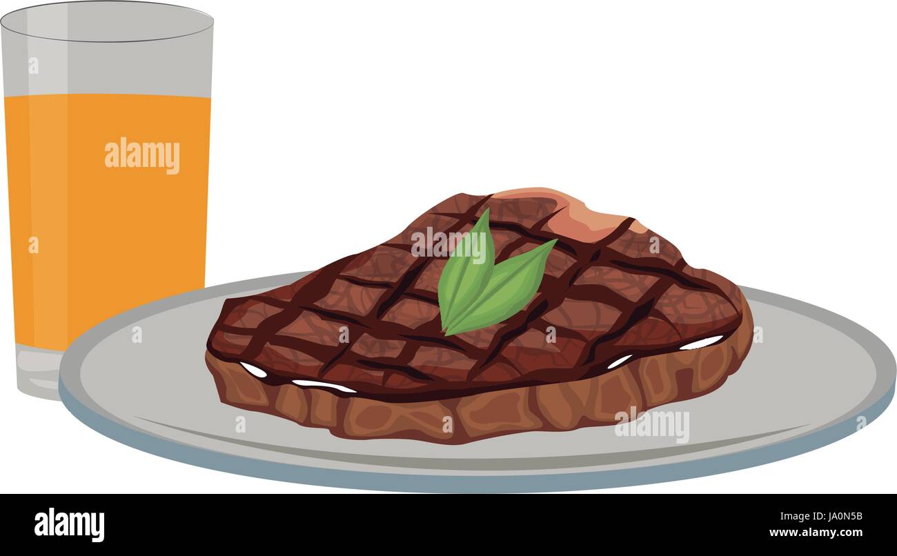 delicious steak beef orange juice food Stock Vector Image & Art Alamy