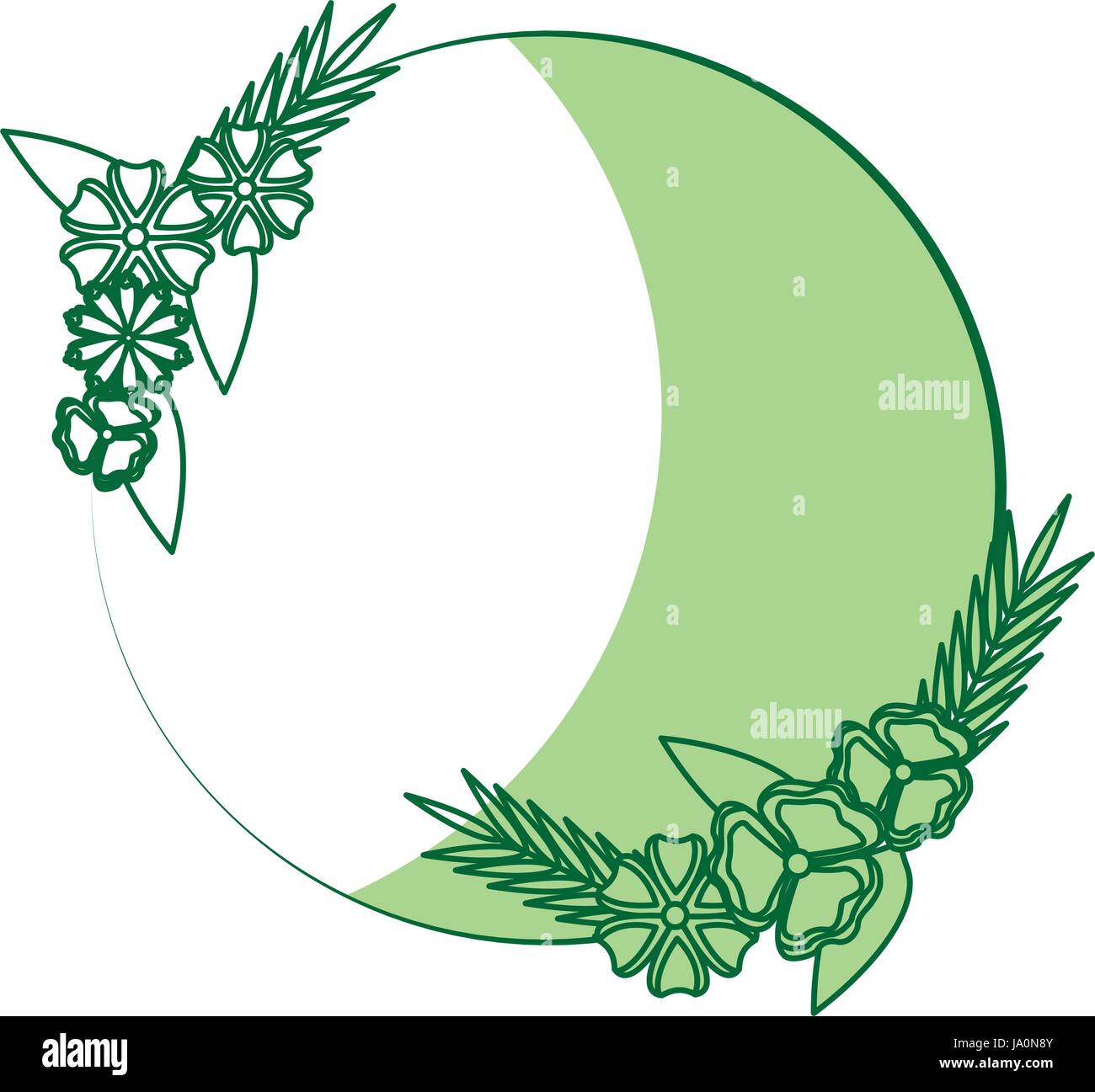 beautiful flower frame round spring decoration Stock Vector Image & Art ...