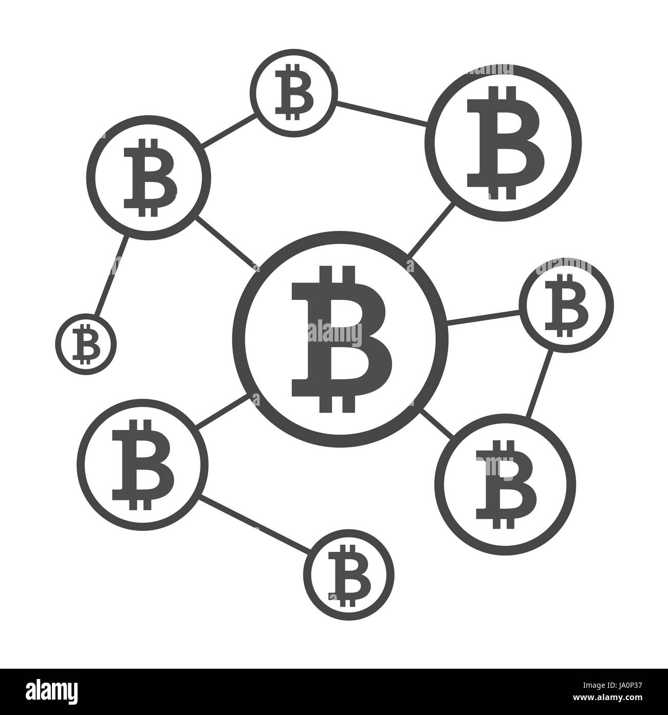 Blockchain network scheme Stock Vector