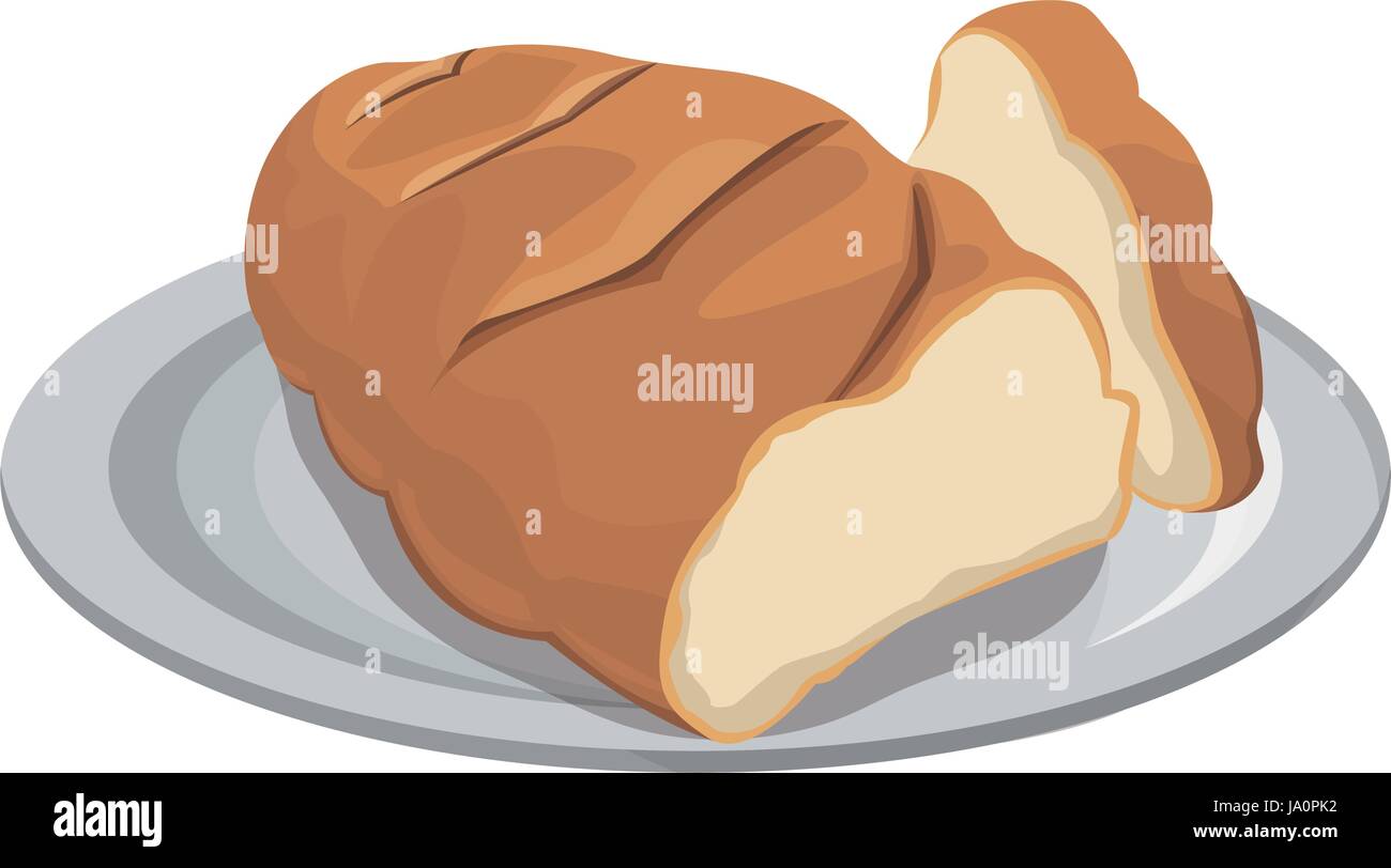 white bread loaf sliced bakery products Stock Vector Image & Art - Alamy