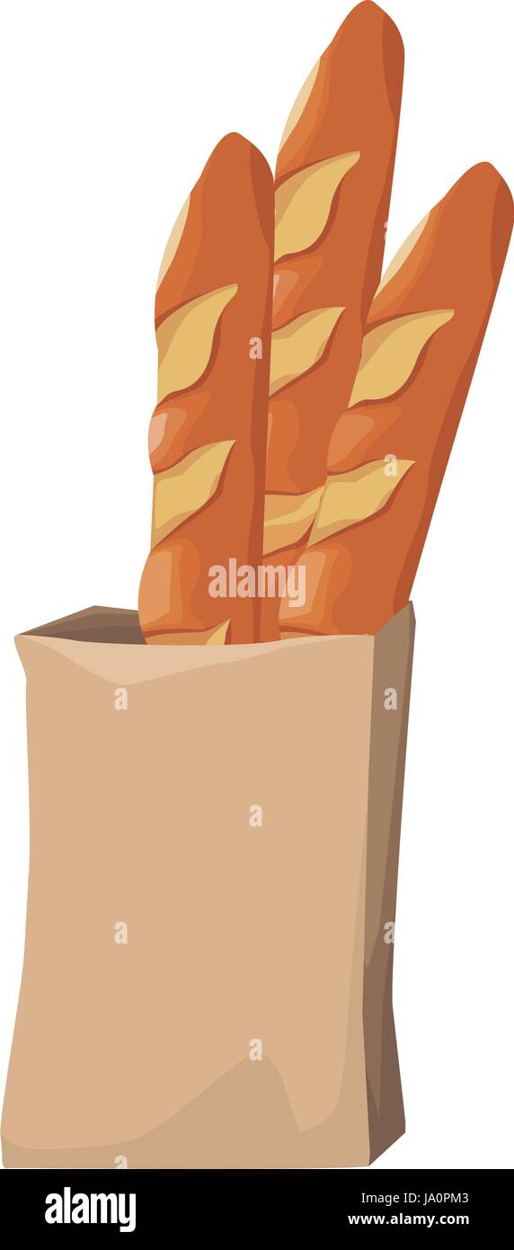bread in a paper bag loaf baguette Stock Vector Image & Art - Alamy