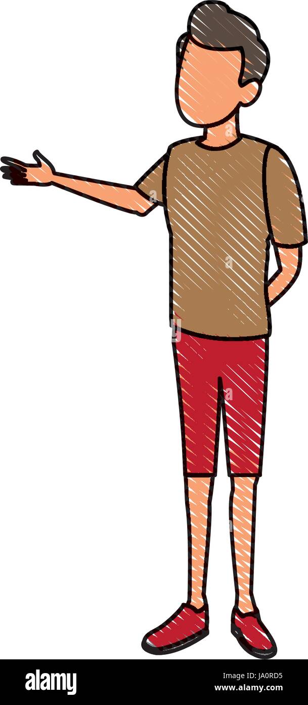young guy traveler with backpack tourism Stock Vector Image & Art - Alamy