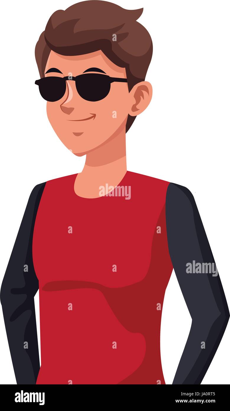 portrait of a young man avatar vector illustration Stock Vector Image ...
