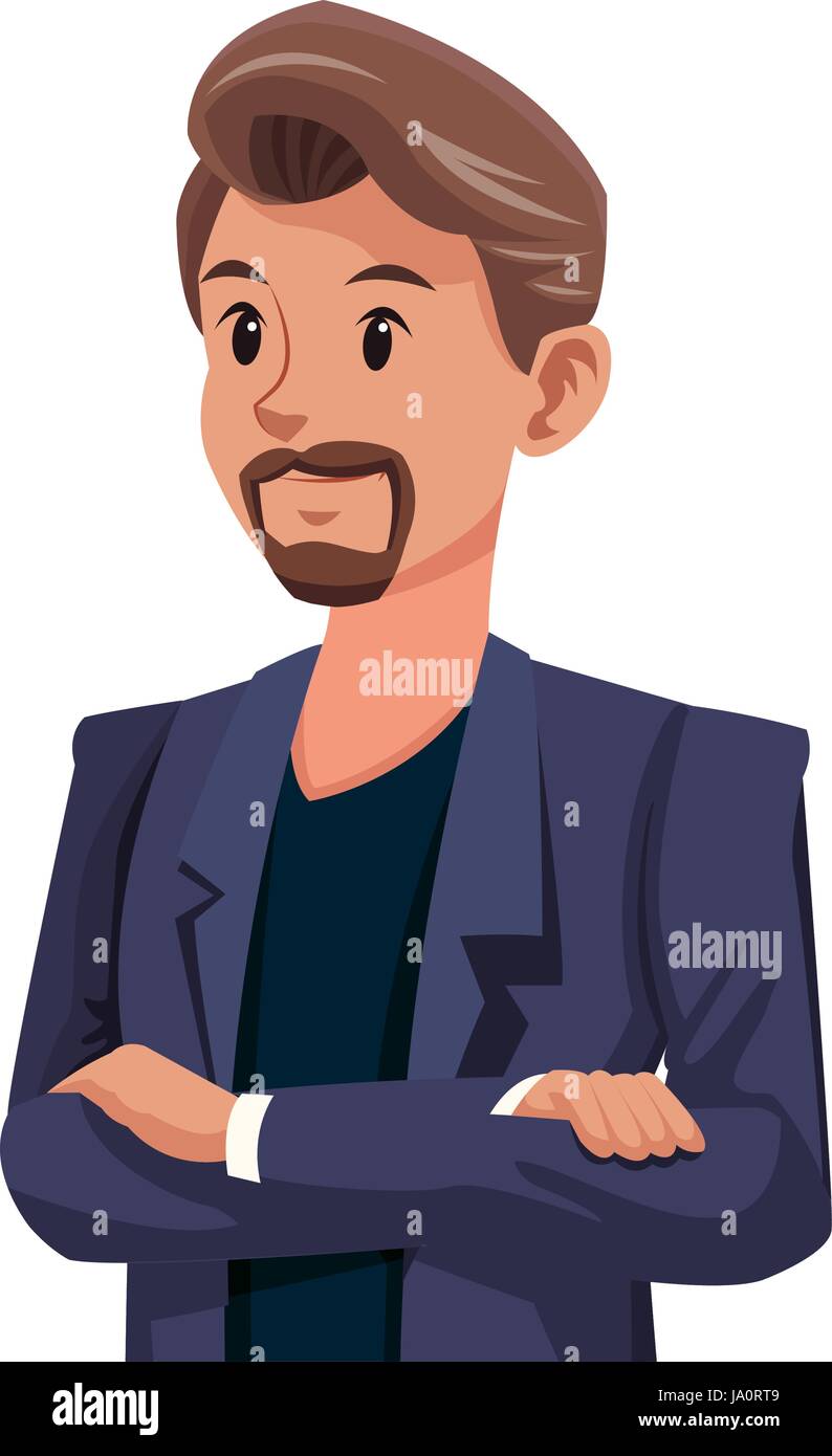portrait of a young man avatar vector illustration Stock Vector Image ...
