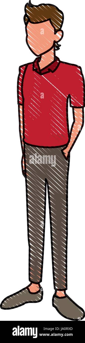 young man in casual clothes standing Stock Vector Image & Art - Alamy
