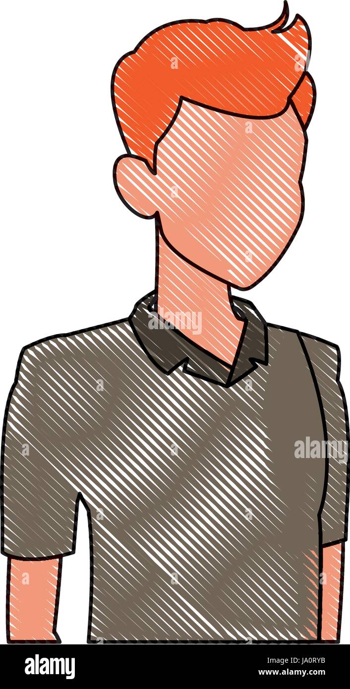 portrait of a young man avatar vector illustration Stock Vector Image ...
