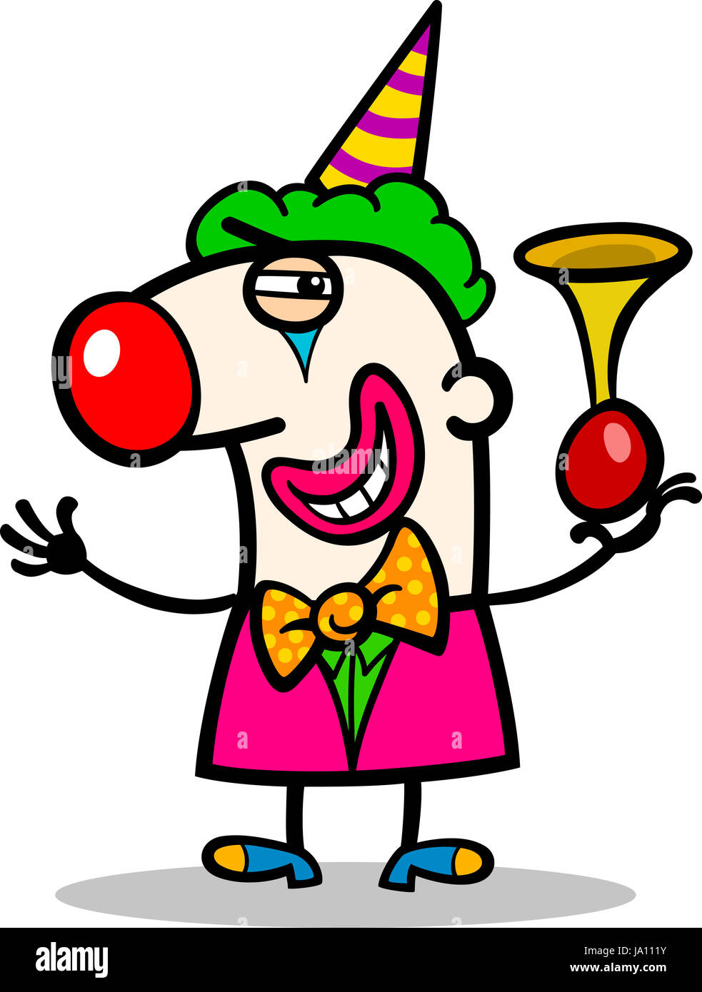 Clown hold horn stock illustration. Illustration of makeup - 26797758