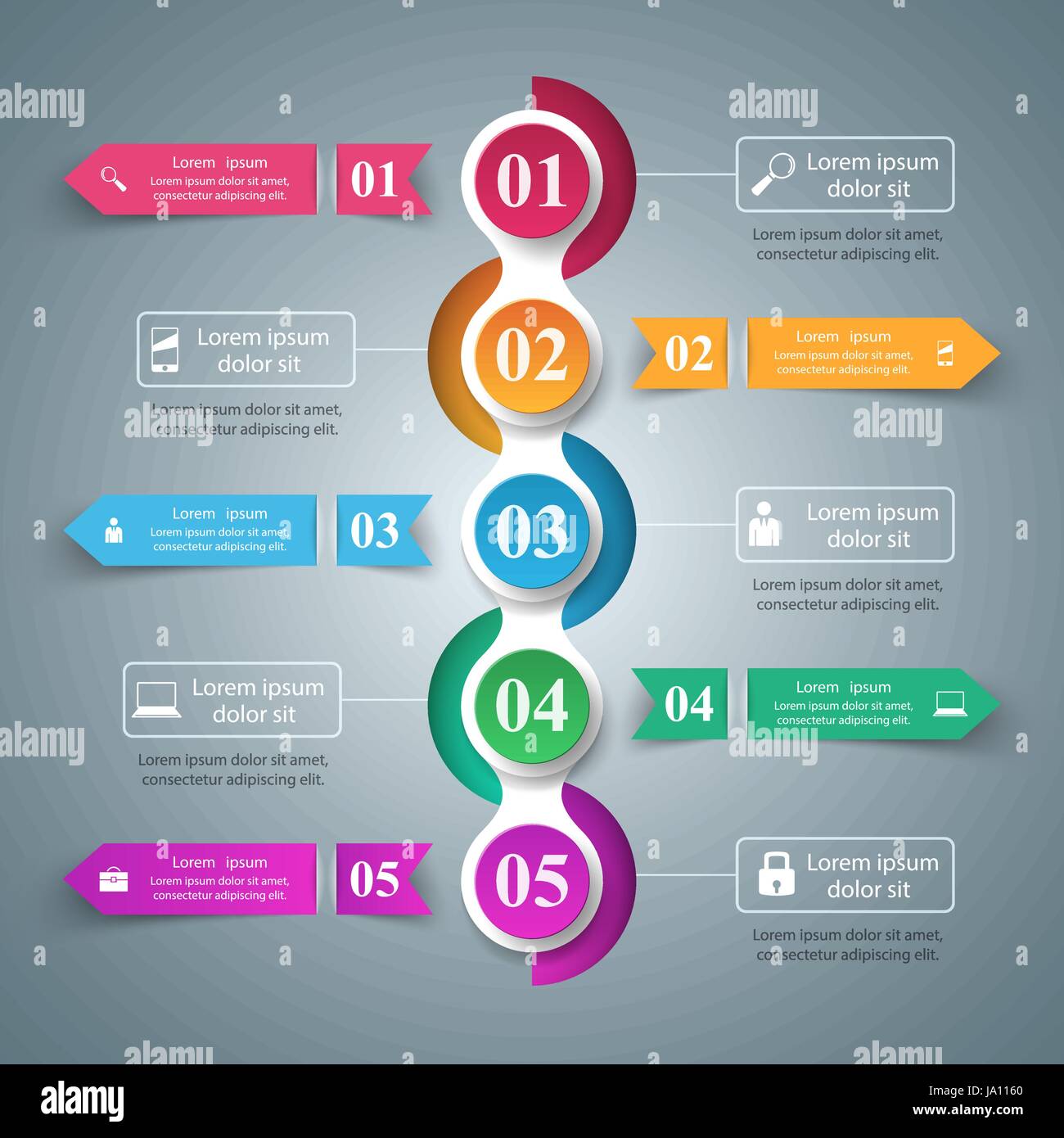 3D infographic design template and marketing icons Stock Vector Image ...