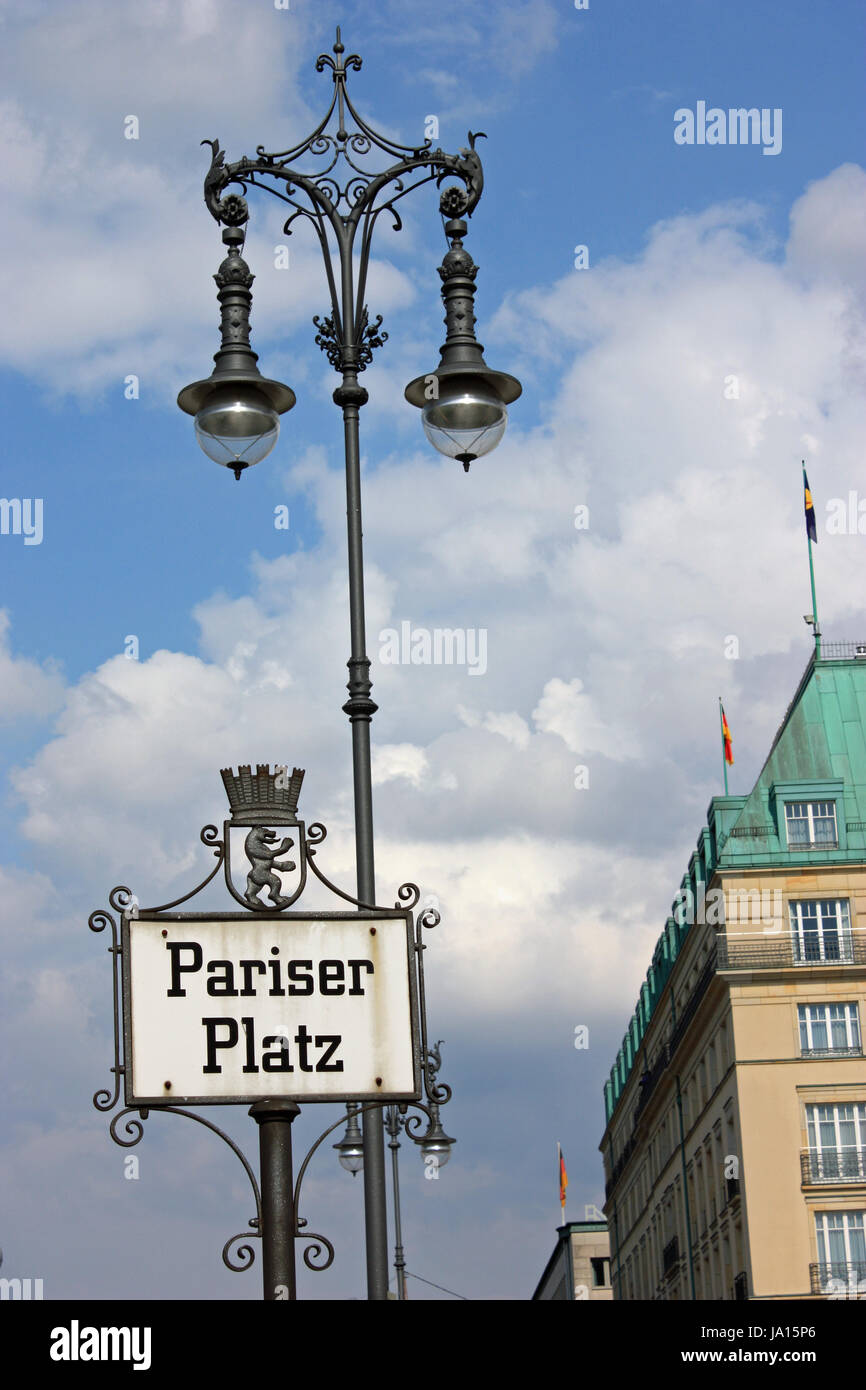 sign, signal, berlin, square, places, lantern, landing, sign, signal, Stock Photo