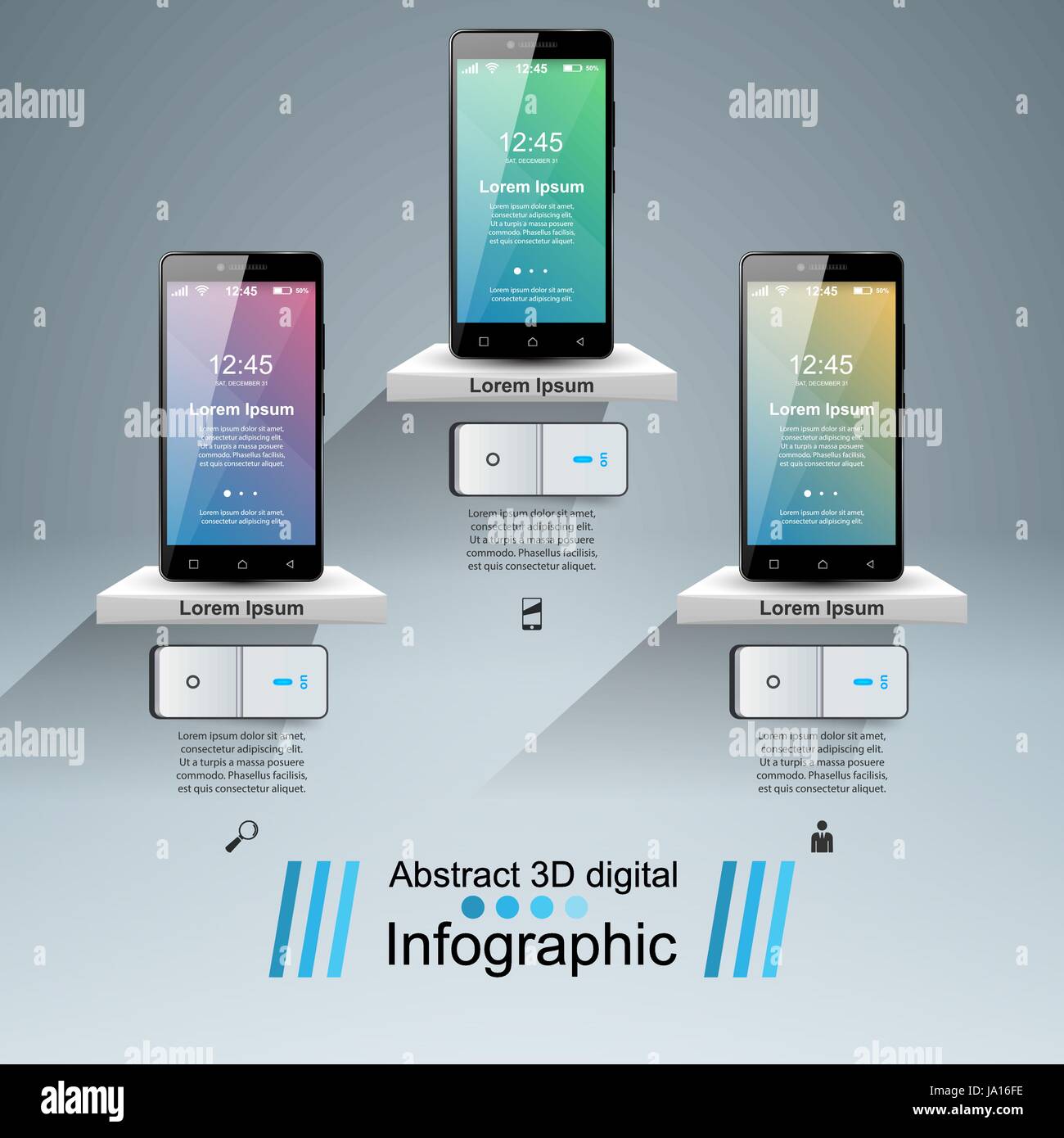 3D infographic. Smartphone icon Stock Vector Image & Art - Alamy