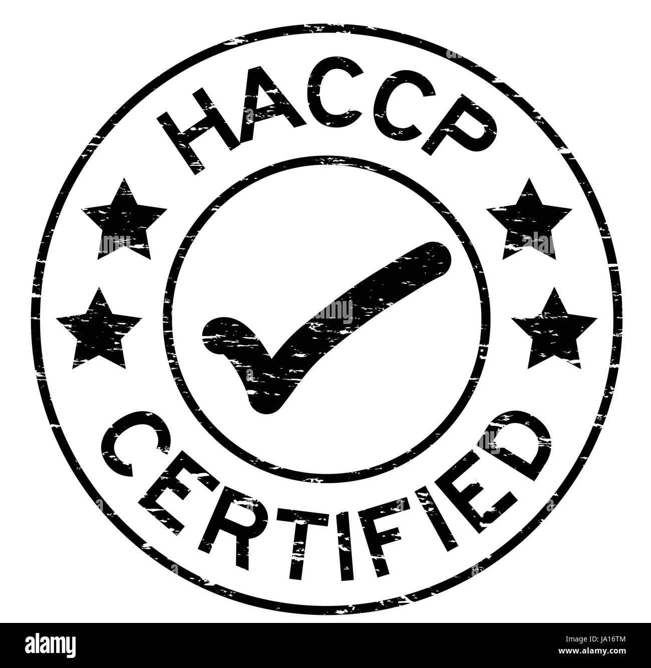 Grunge black HACCP (Hazard Analysis Critical Control Point ) certified