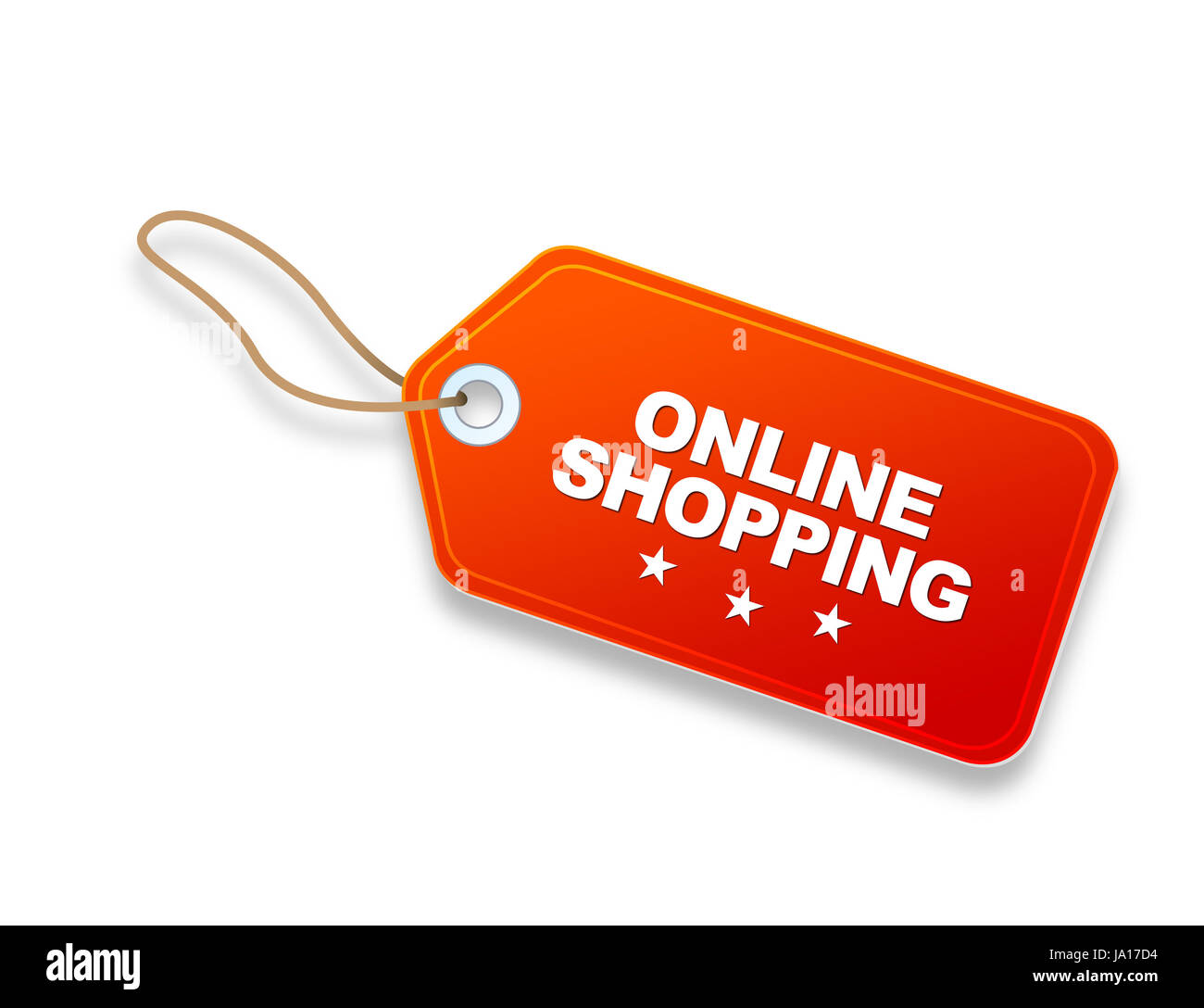 Orange Online Shopping Price Tag on white background Stock Photo Alamy