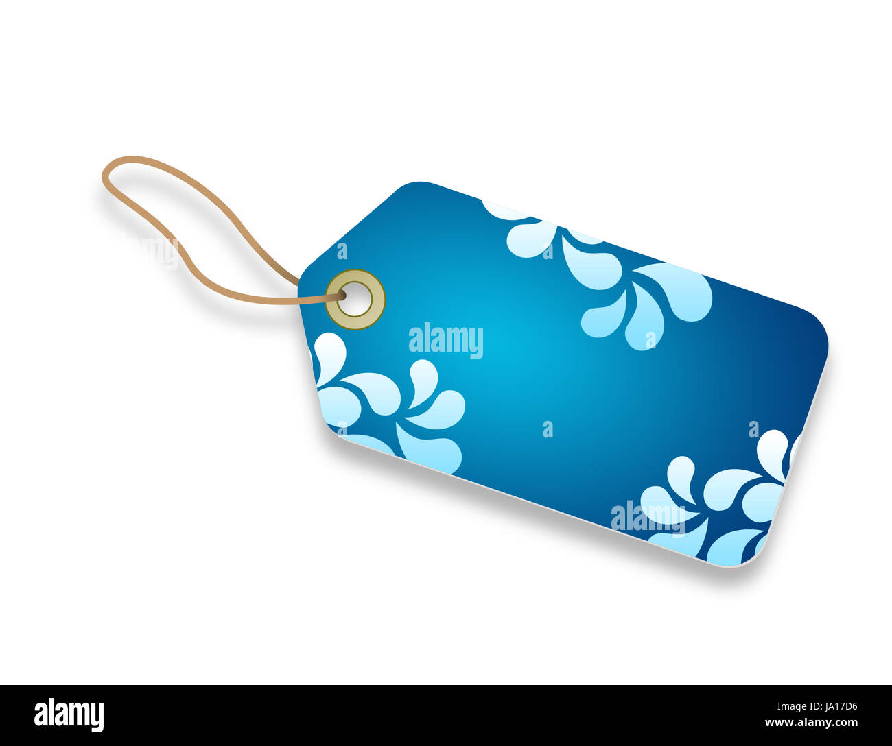 A Blue Price Tag with floral elements Stock Photo Alamy