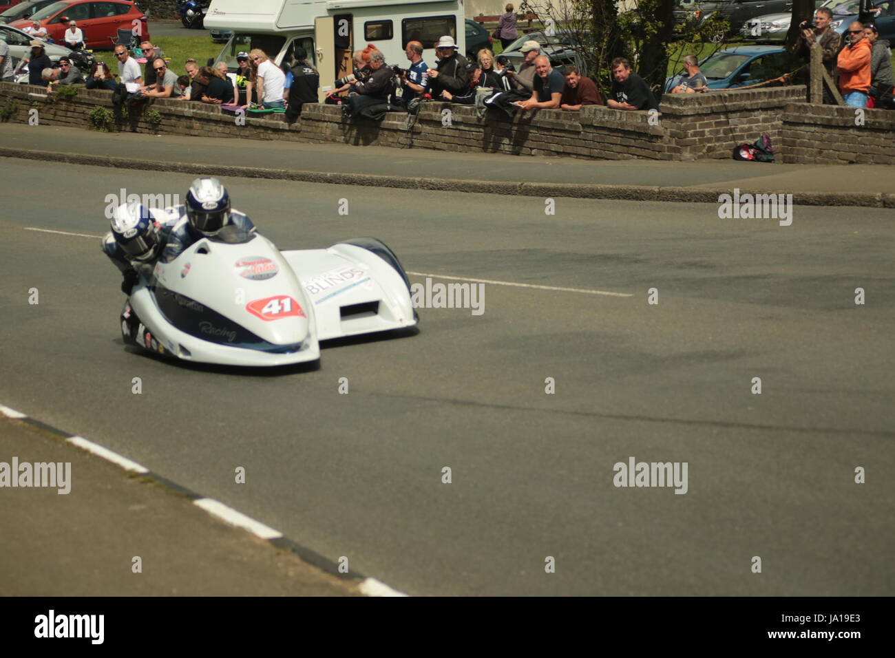 Isle of Man TT Races, Sidecar Qualifying Practice Race, Saturday 3 June 2017. Sidecar qualifying session. Number 41, Kevin Thornton and Dave Dean on a 600cc LCR Suzuki of the Thornton Racing  team from Liverpool, UK.Credit: Eclectic Art and Photography/Alamy Live News. Stock Photo