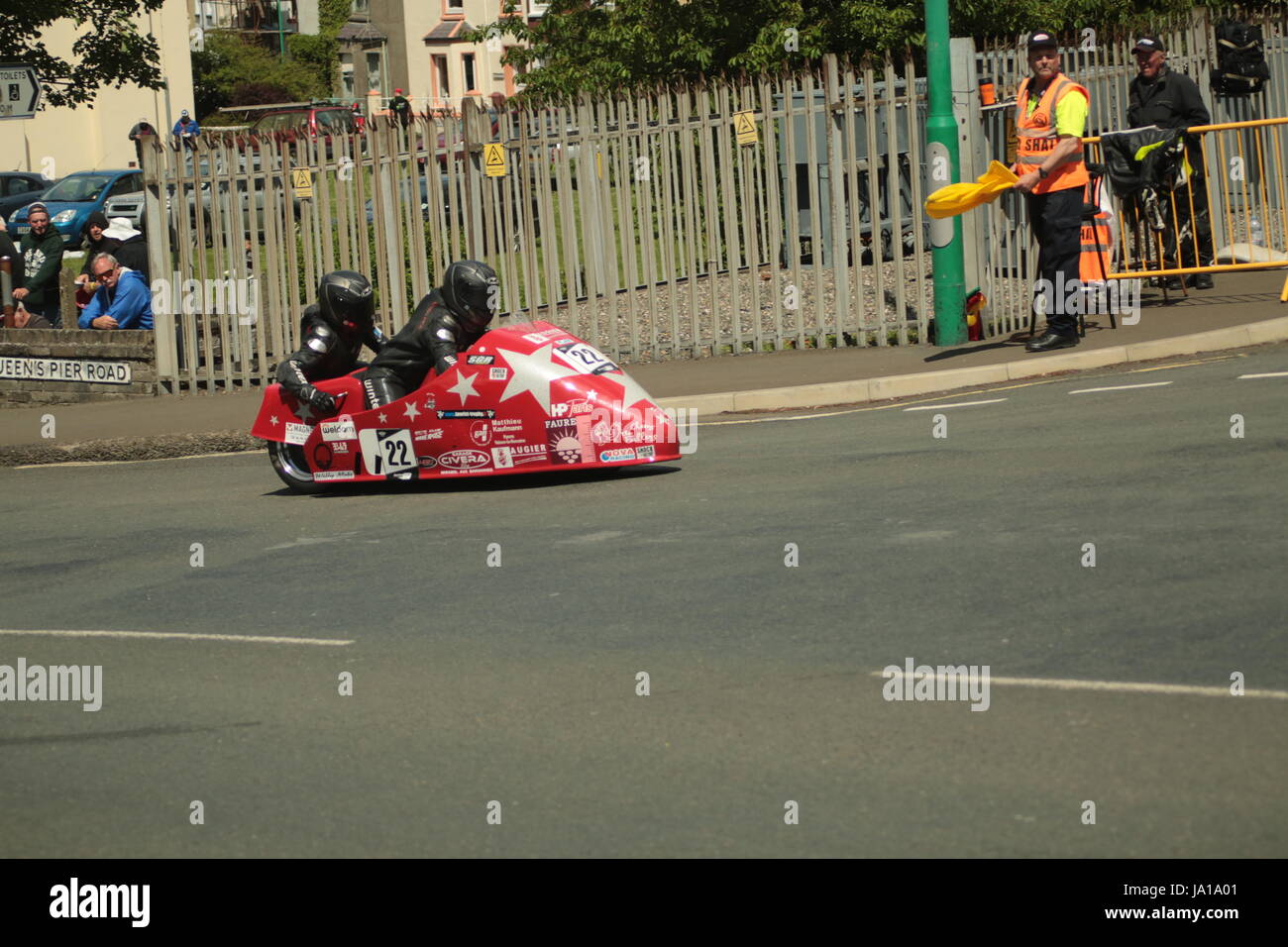 Isle of Man TT Races, Qualifying Practice Race, Saturday 3 June 2017.Sidecar Qualifying and Supersport/Lightweight/Newcomers (all classes) qualifying session. Credit: Eclectic Art and Photography/Alamy Live News Stock Photo