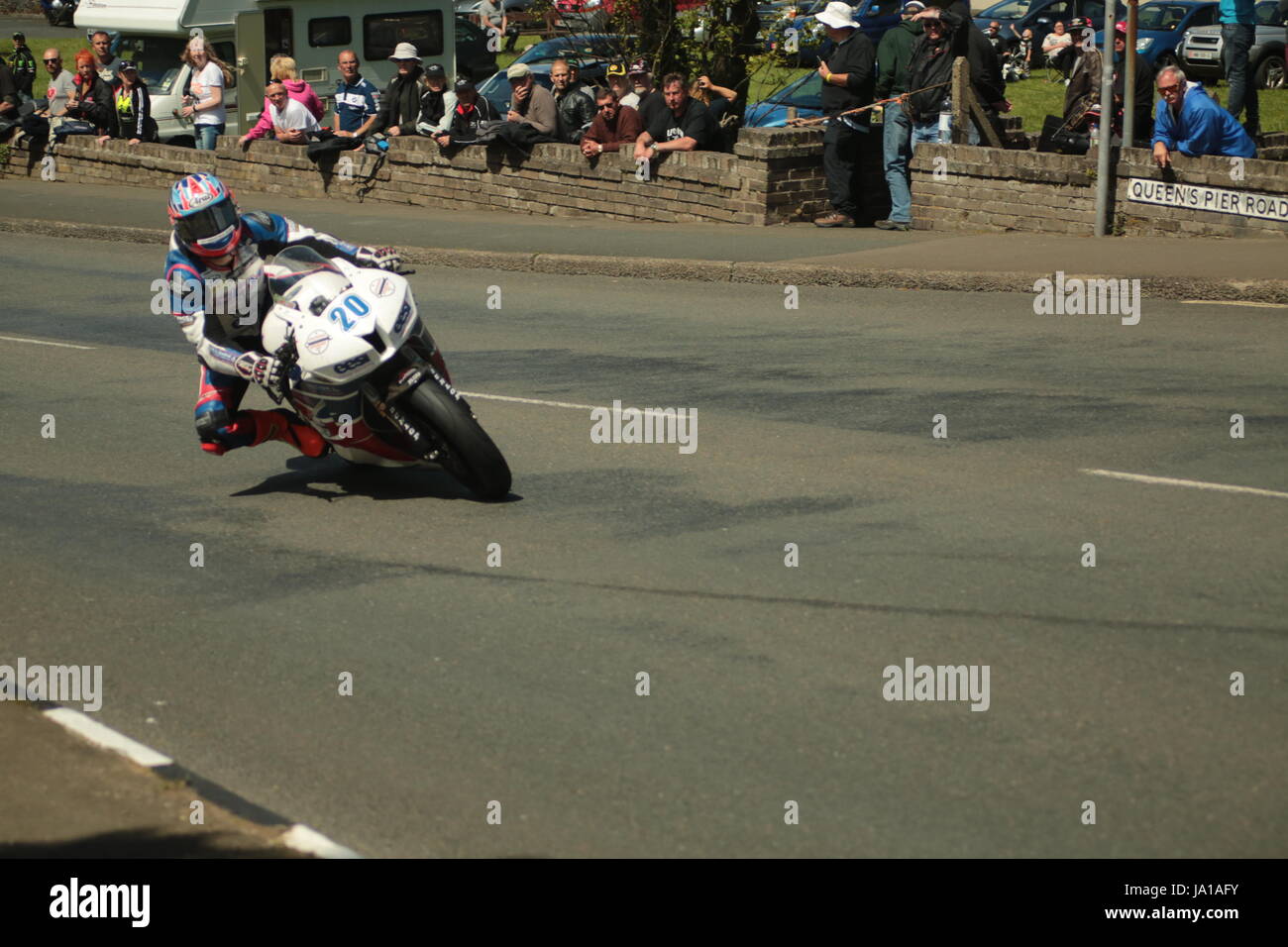 Isle of Man TT Races, Qualifying Practice Race, Saturday 3 June 2017.Sidecar Qualifying and Supersport/Lightweight/Newcomers (all classes) qualifying session. Number 20, Daniel Cooper of the Ruby Site Services Honda team from Stroud, UK. Credit: Eclectic Art and Photography/Alamy Live News Stock Photo