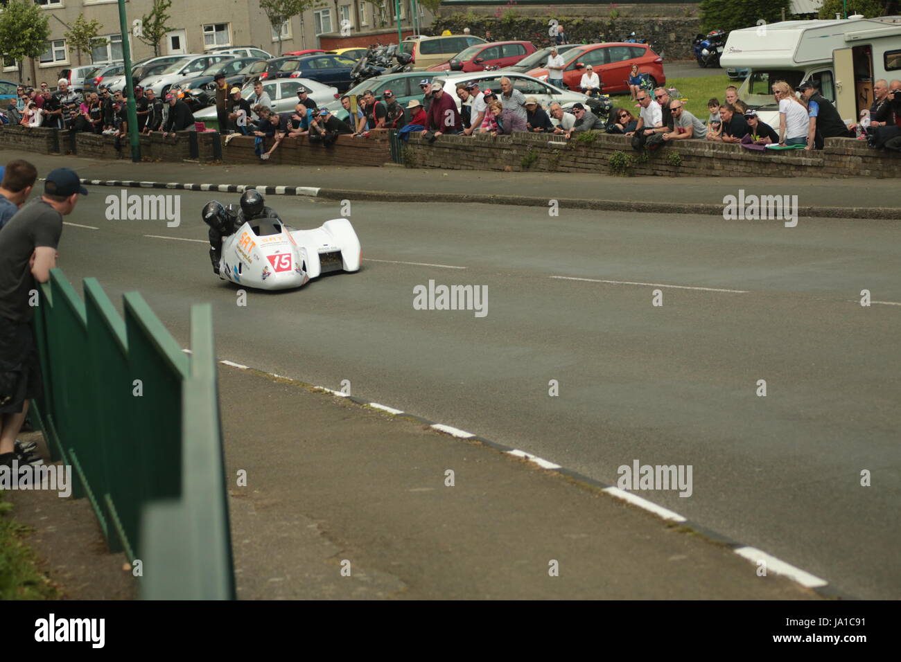 Isle of Man TT Races, Sidecar, Supersport/Lightweight/Newcomers (all classes), Qualifying Session and Practice Race. Saturday, 3 June 2017 at Cruickshank's Corner, Ramsey, Isle of Man Credit: Eclectic Art and Photography/Alamy Live News Stock Photo