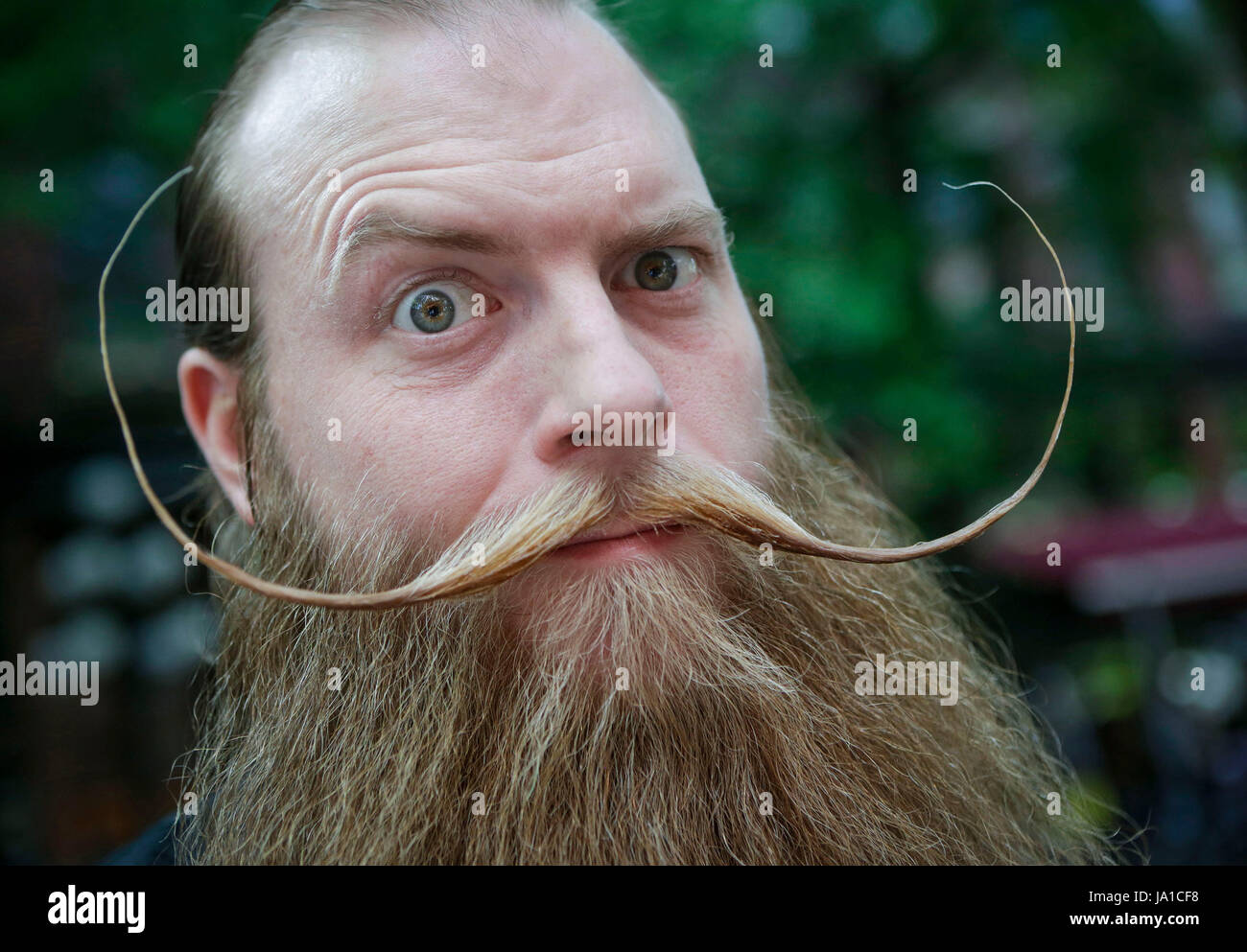 Vancouver, Canada. 3rd June, 2017. A facial hair enthusiast poses during the 3rd annual Facial
