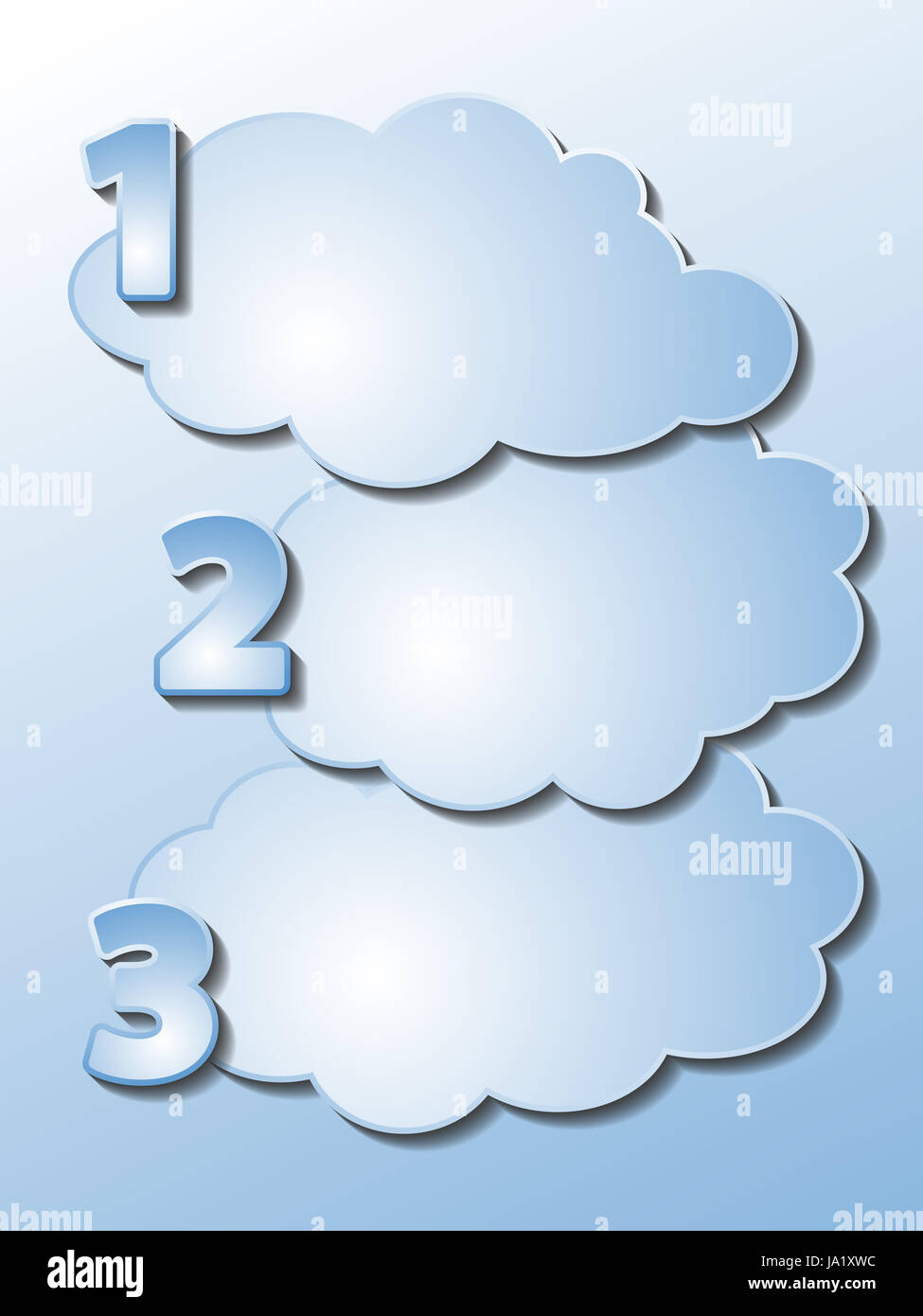 count, list, numbered, workflow, numbers, clouds, sign, signal, illustration, Stock Photo