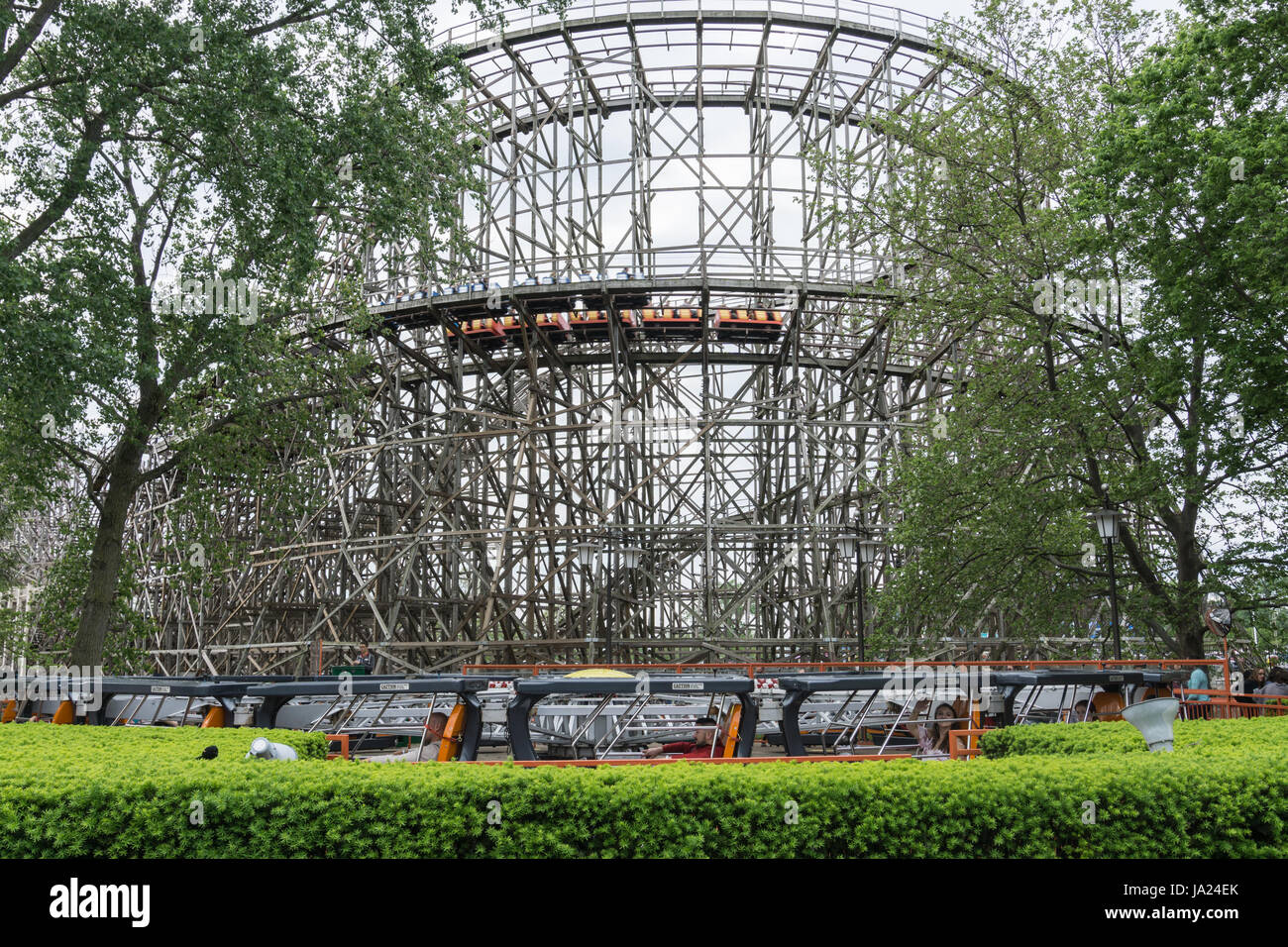 Wooden Coaster in Distance Stock Photo