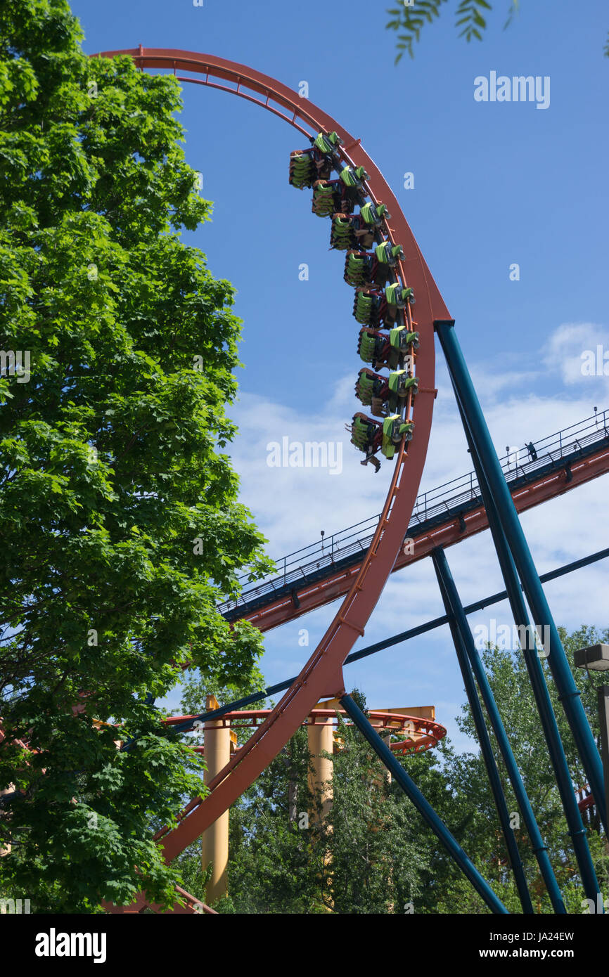 Looping Roller Coaster Stock Photo