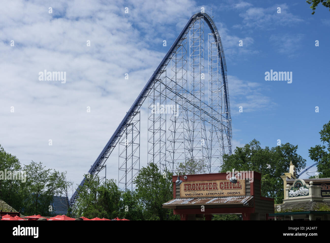 Large Roller Coaster Hill Stock Photo
