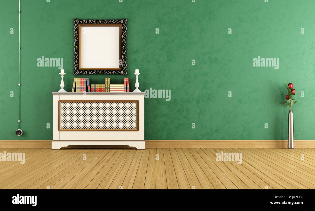interior, vintage, wall, books, radiator, cooler, empty, grating, grate, grid, Stock Photo