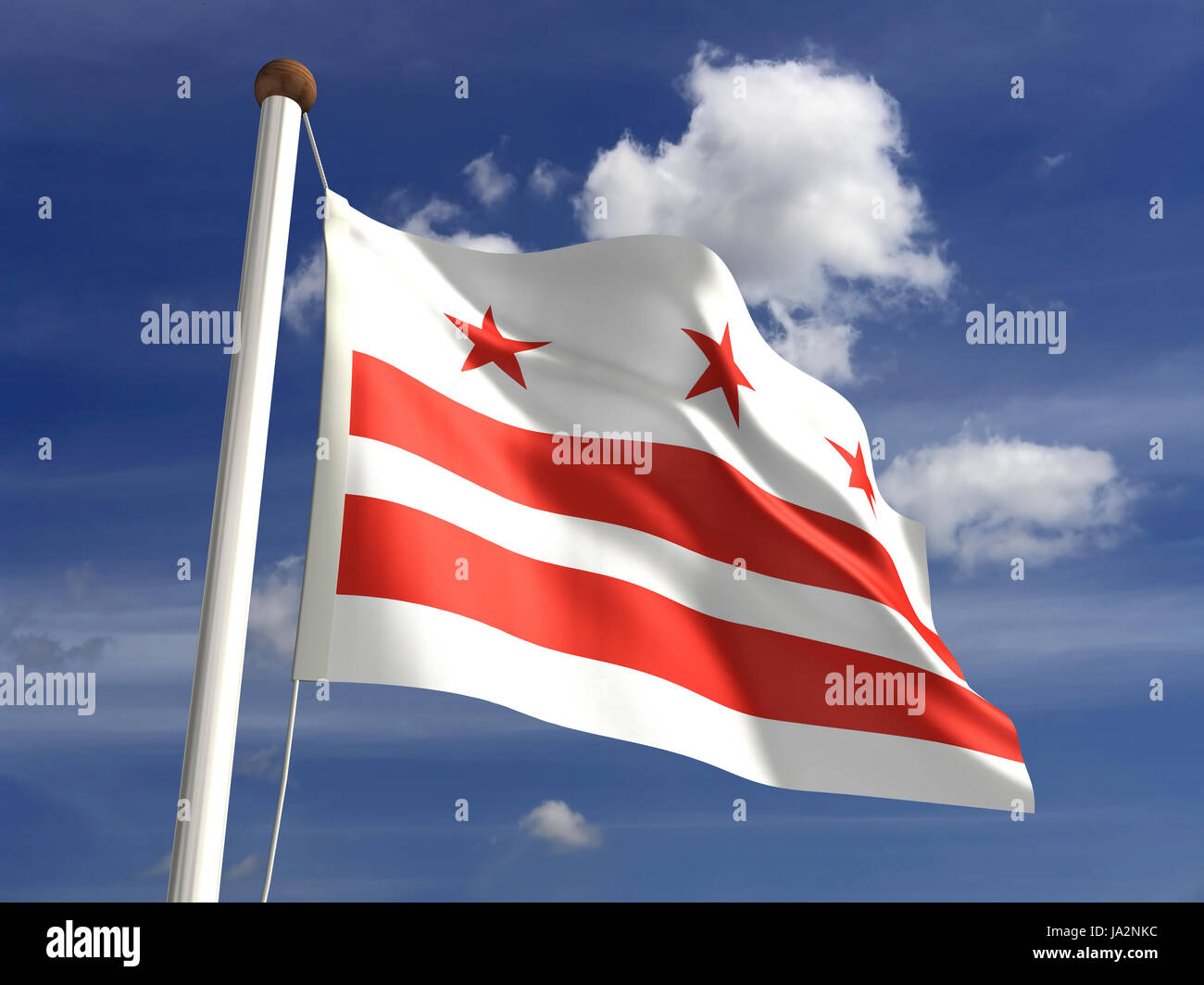 Isolated American Usa Outdoor Flag Pole Banner State Wave