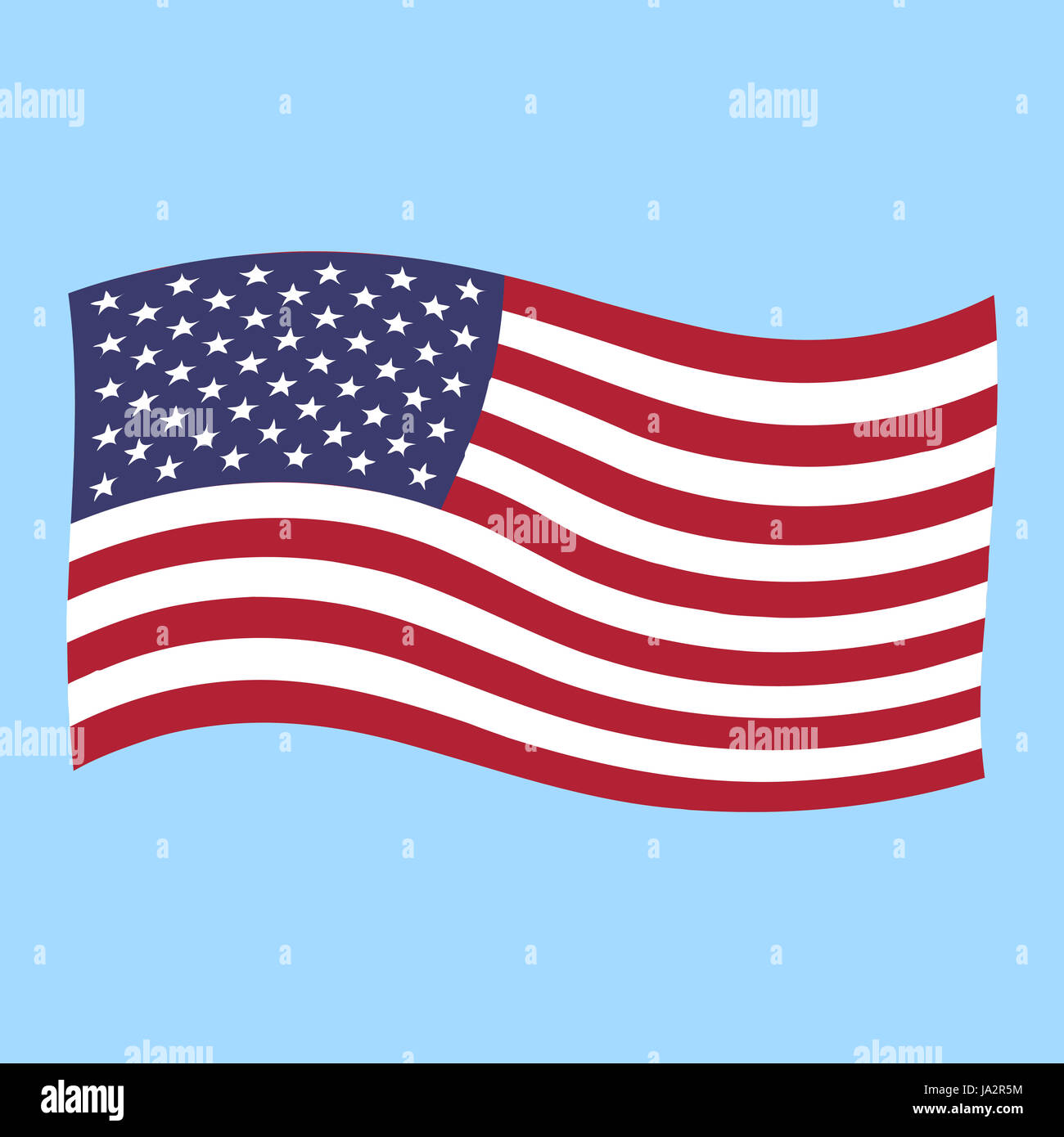 USA - United States of America - flag flying vector illustration Stock Photo