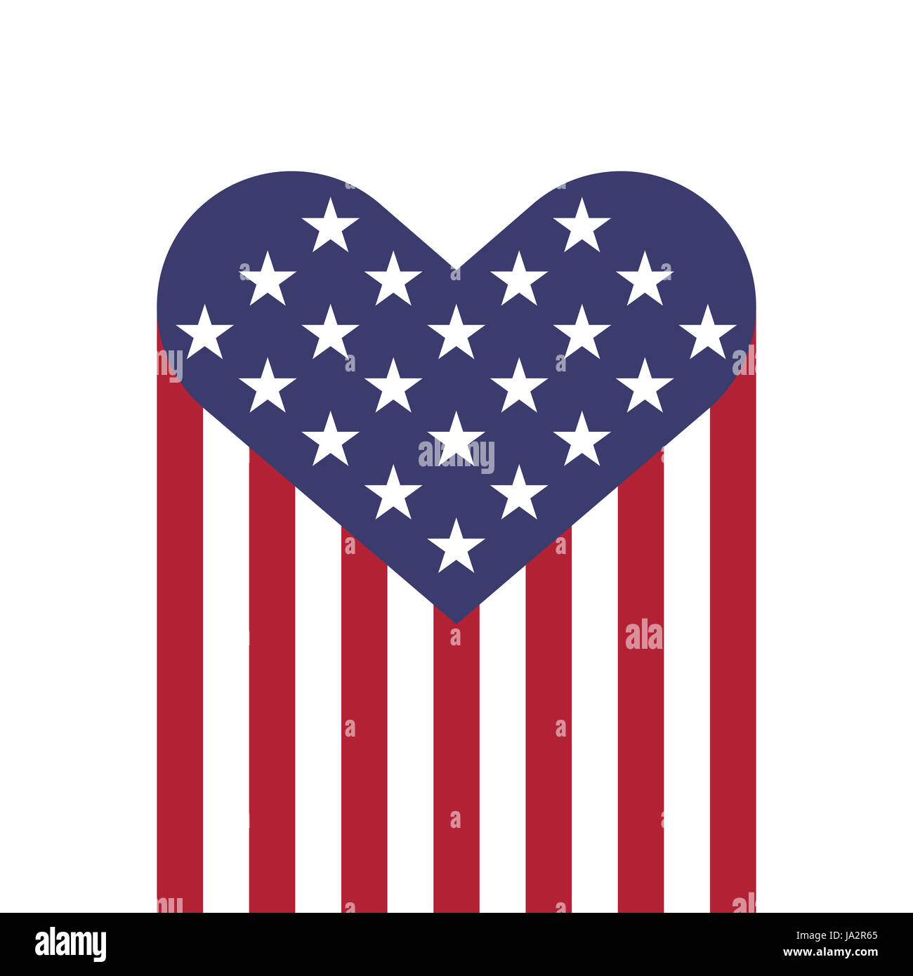 USA flag hearts shape vector illustration for Independence Day, Memorial Day or others Stock Photo