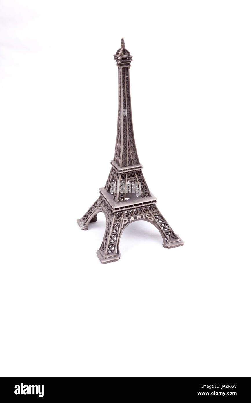 Eiffel Tower isolated on white background Stock Photo