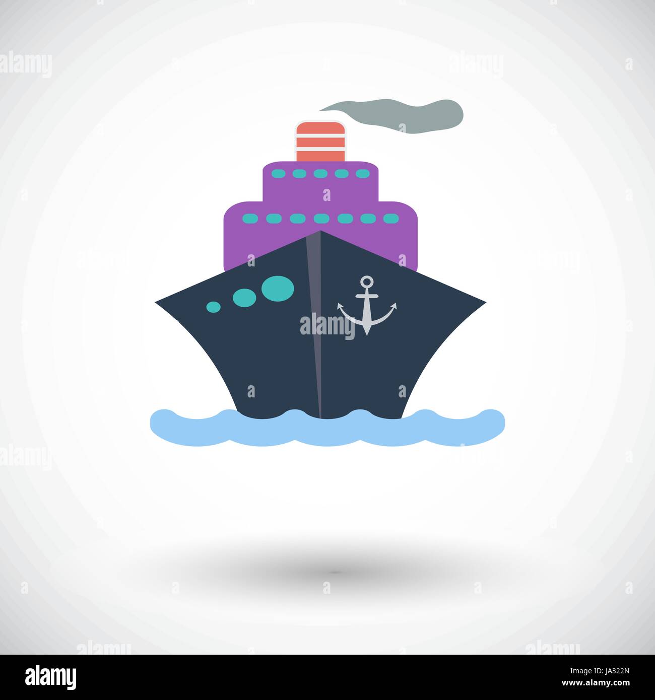 Ship. Single flat icon on white background. Vector illustration Stock ...