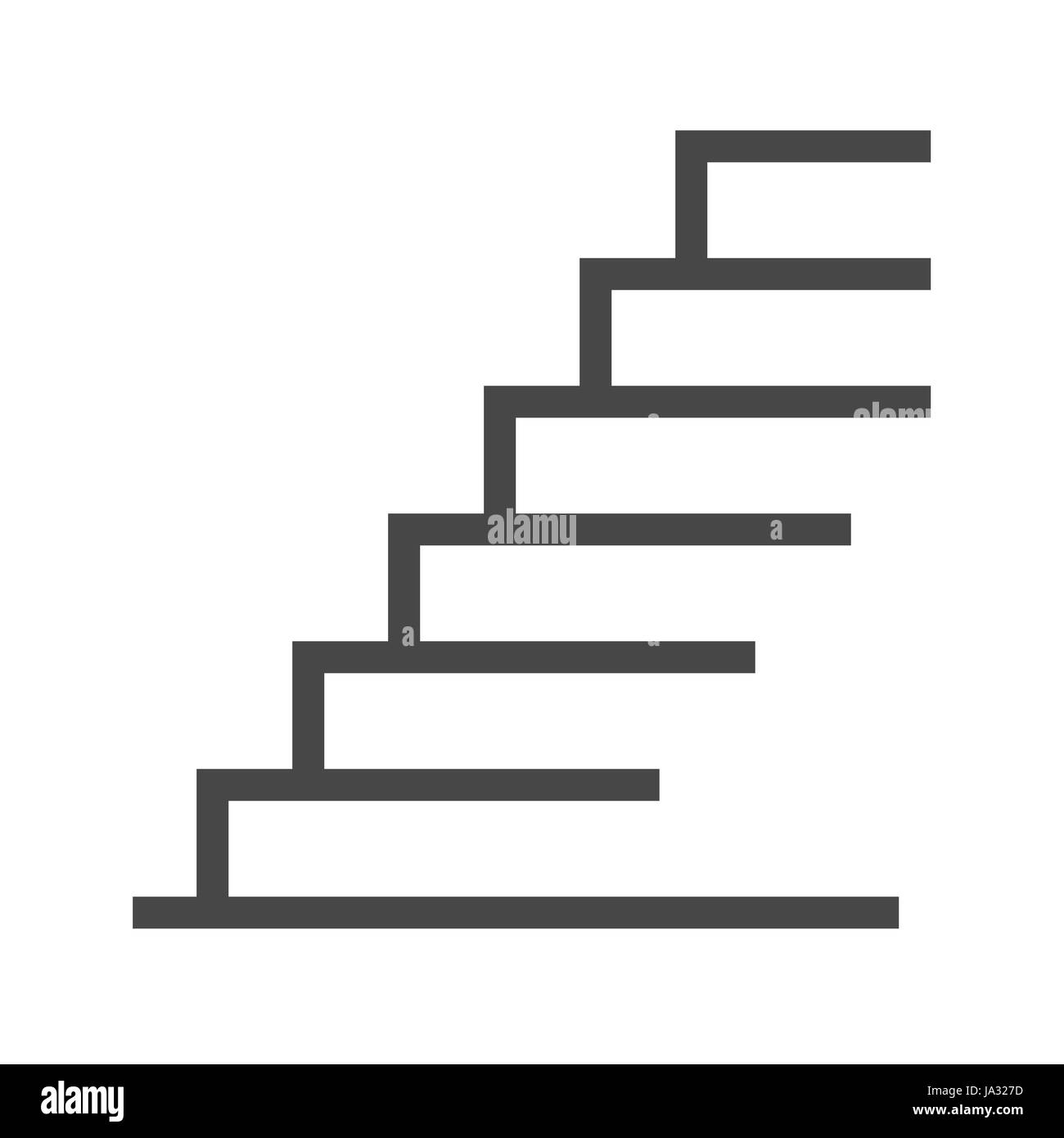 Stairs Thin Line Vector Icon. Flat icon isolated on the white background. Editable EPS file. Vector illustration. Stock Vector